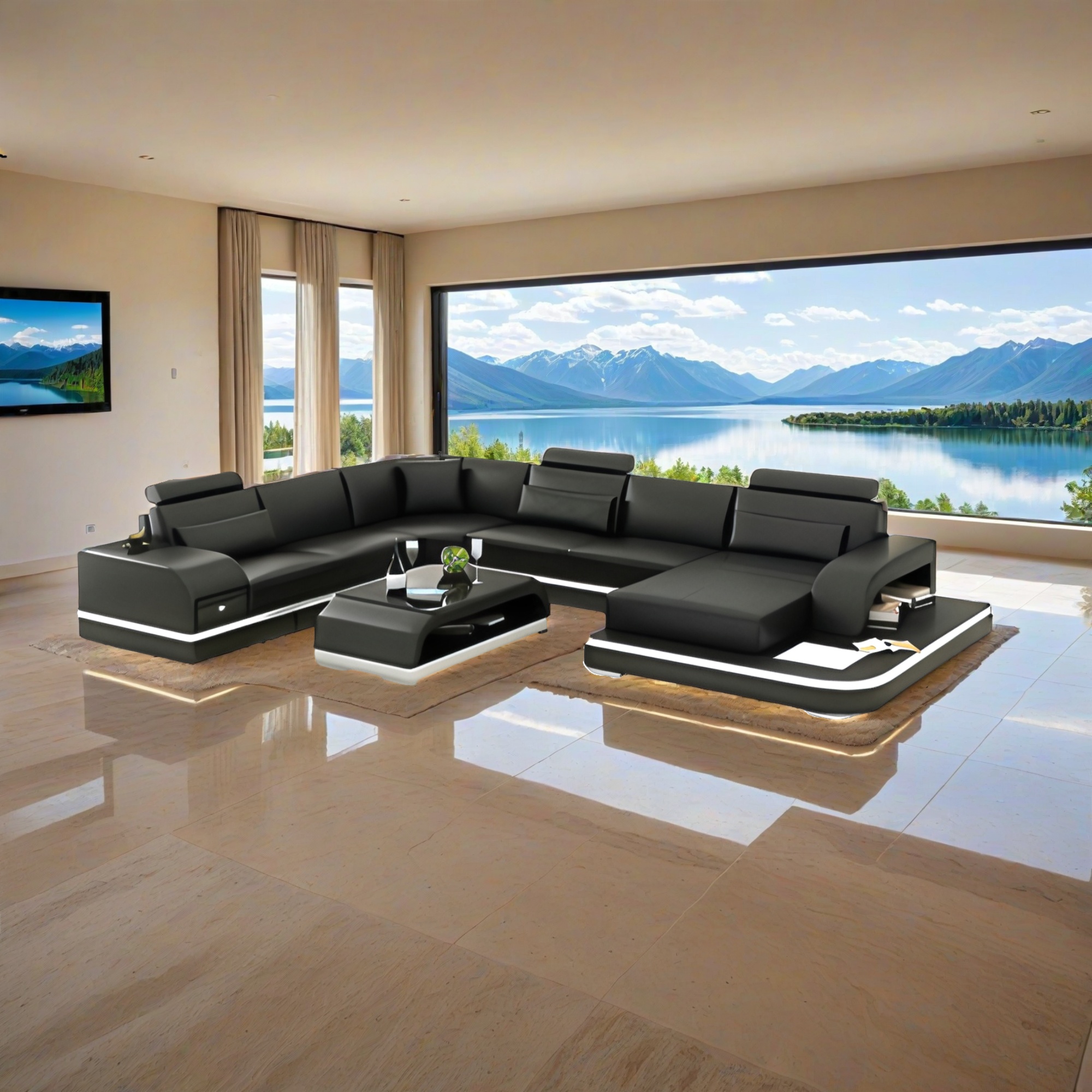 Sofa Frankfurt am Main - Wohnlandschaft U-form