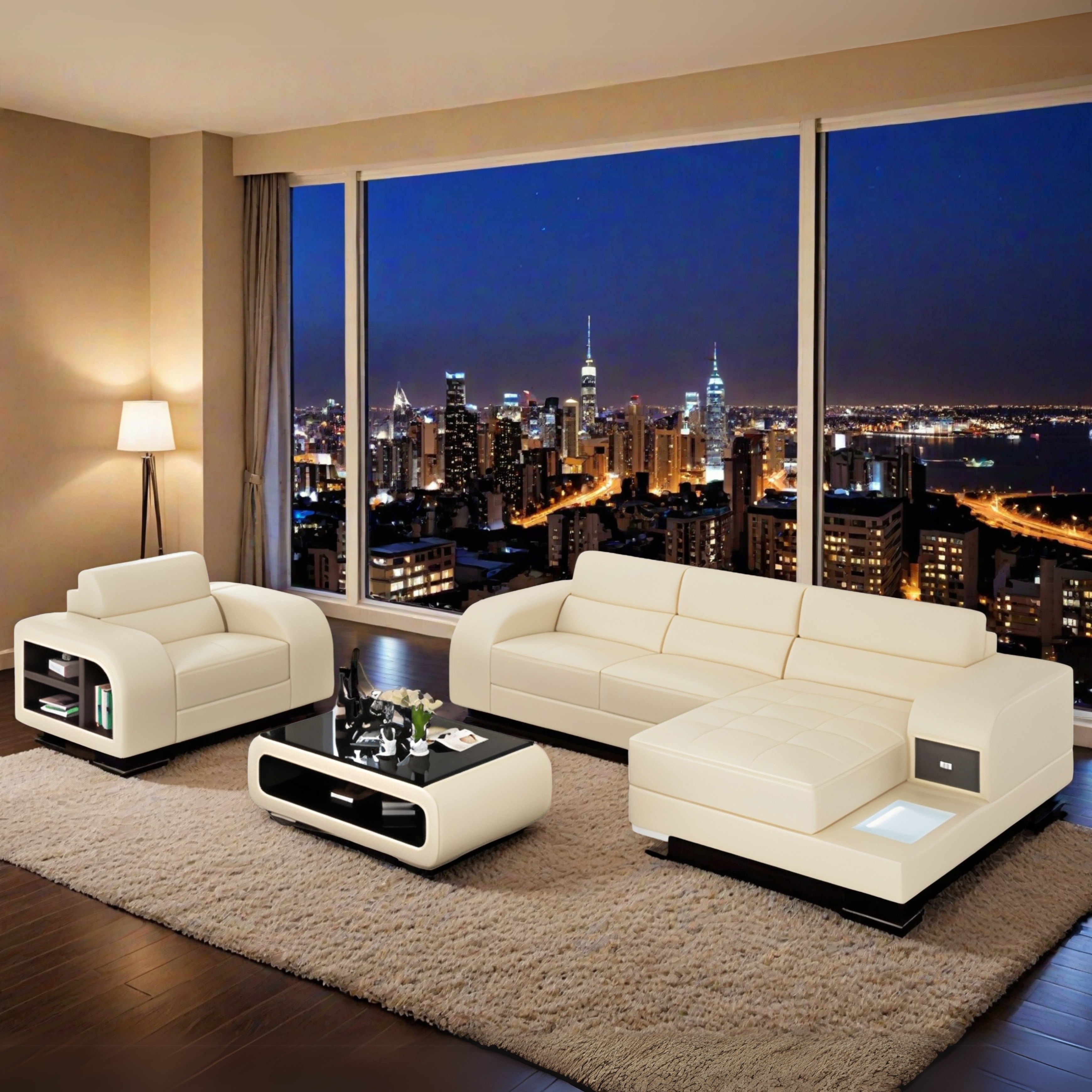  Sofa Vercelli - L-Form + Sessel