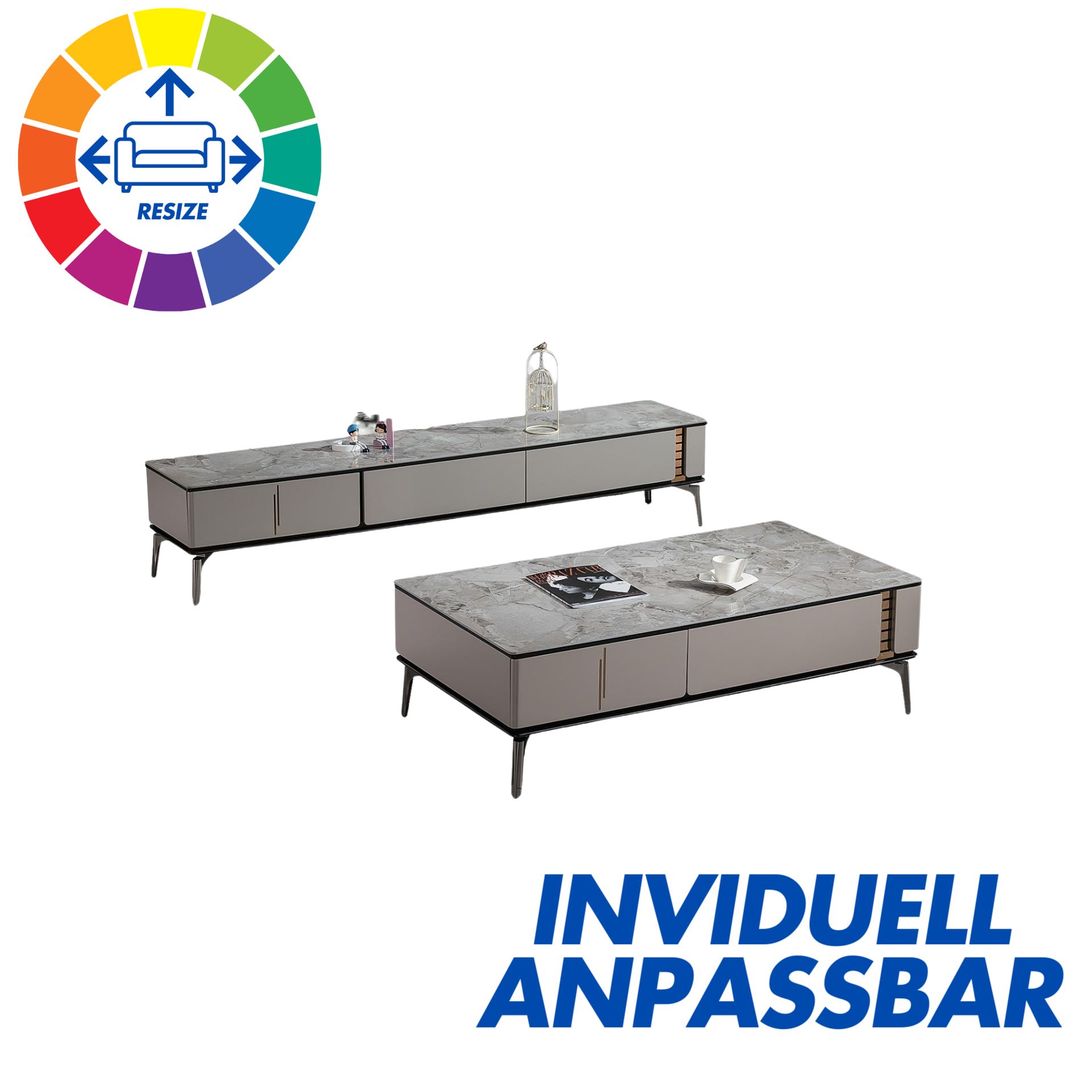 Designer Couchtisch und TV Board Zeitz