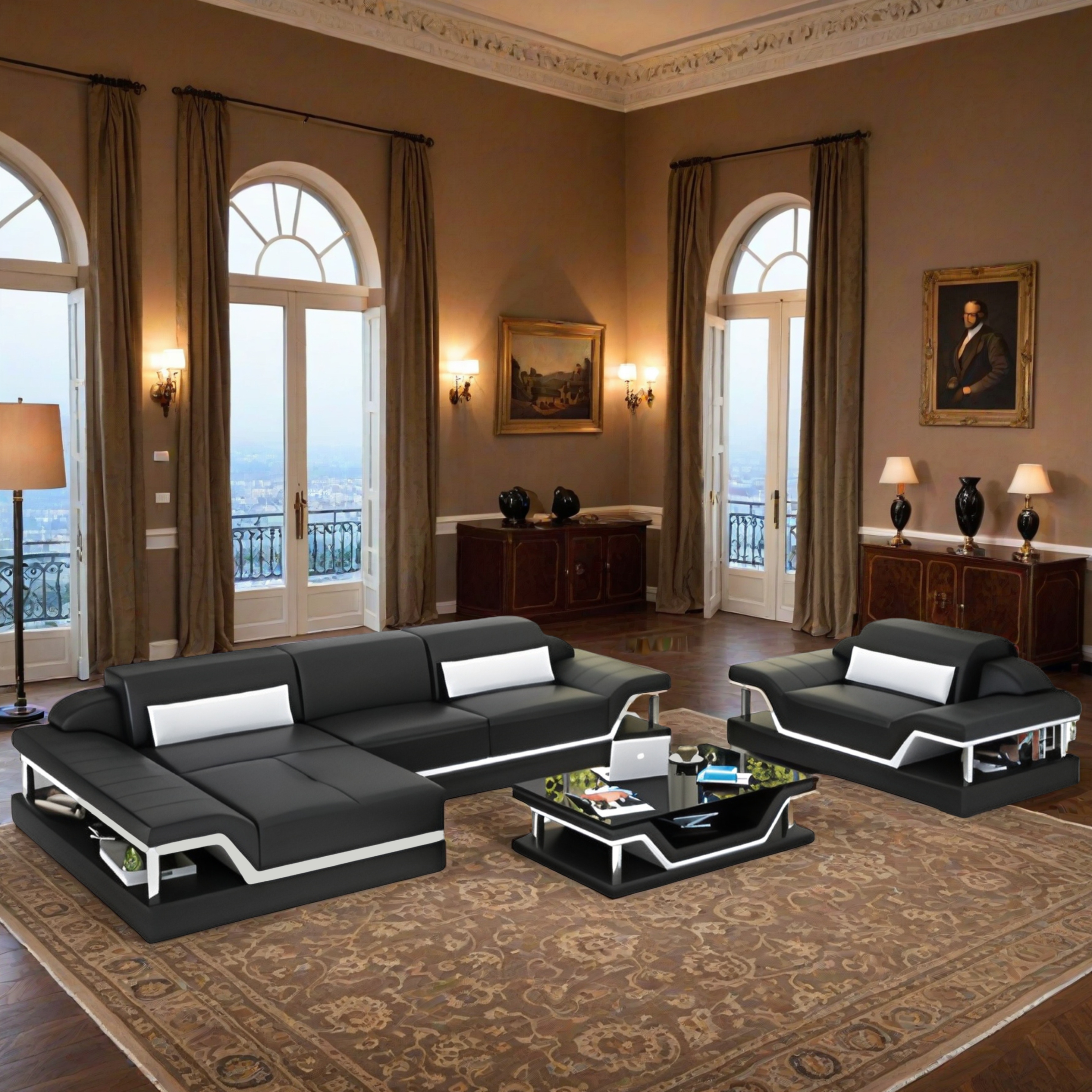 Sofa L- Form + Sessel Dresden