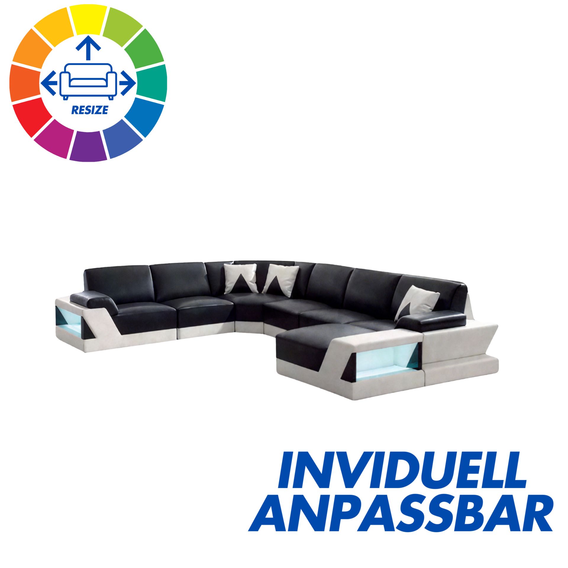 Sofa Oberasbach - Wohnlandschaft U-form 