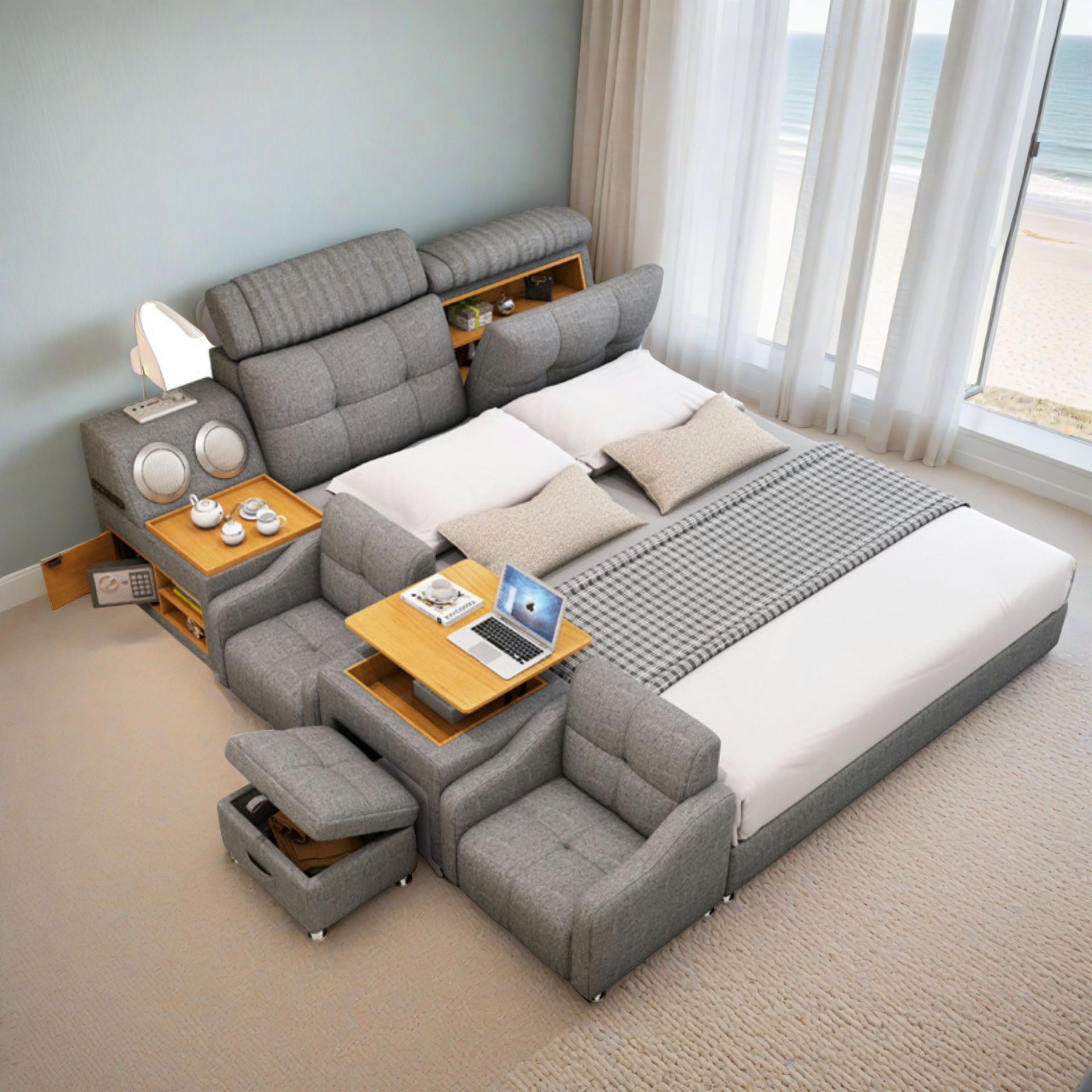 Doppelbett Grau Ilomilo 