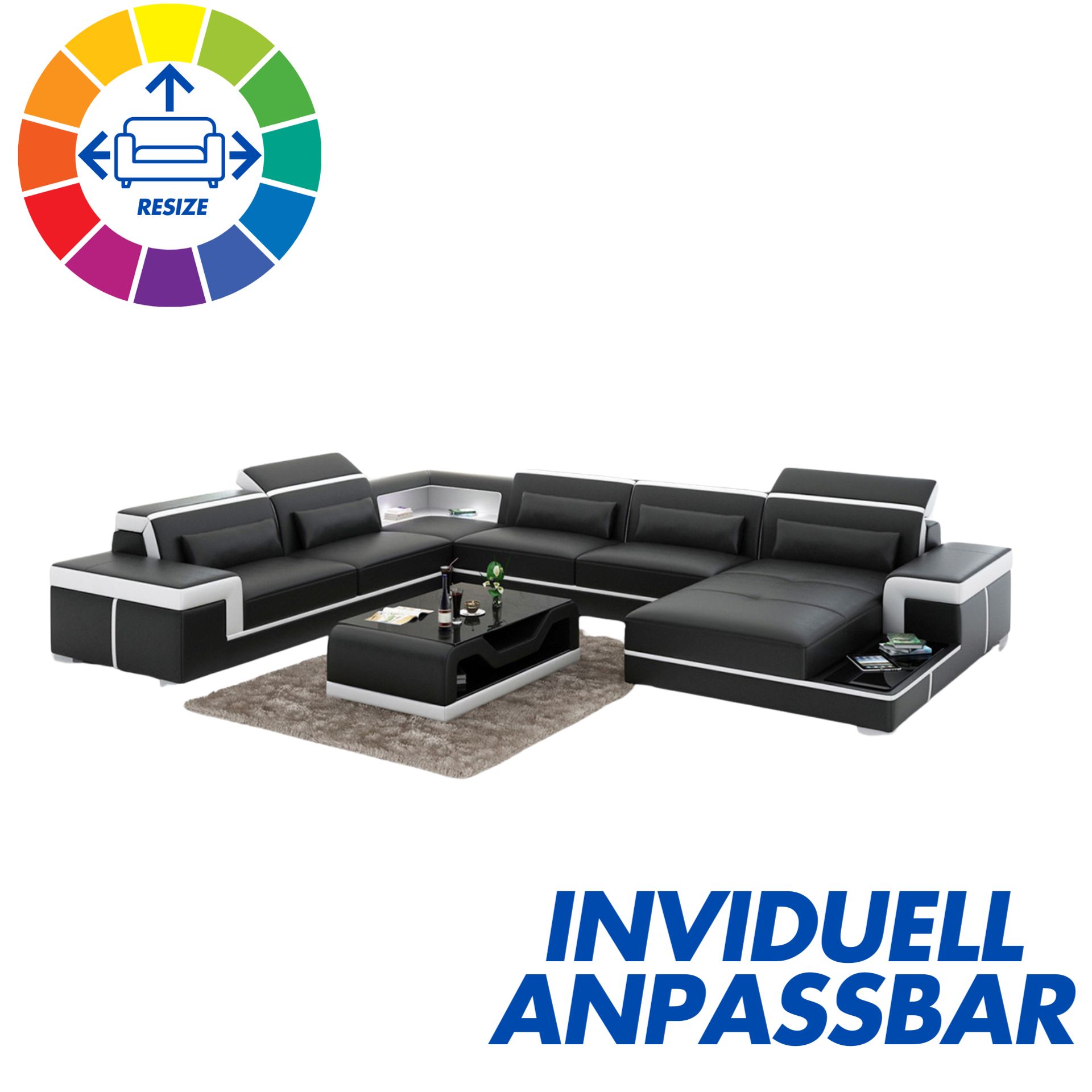 Sofa Quartier Laval -   Wohnlandschaft U-form