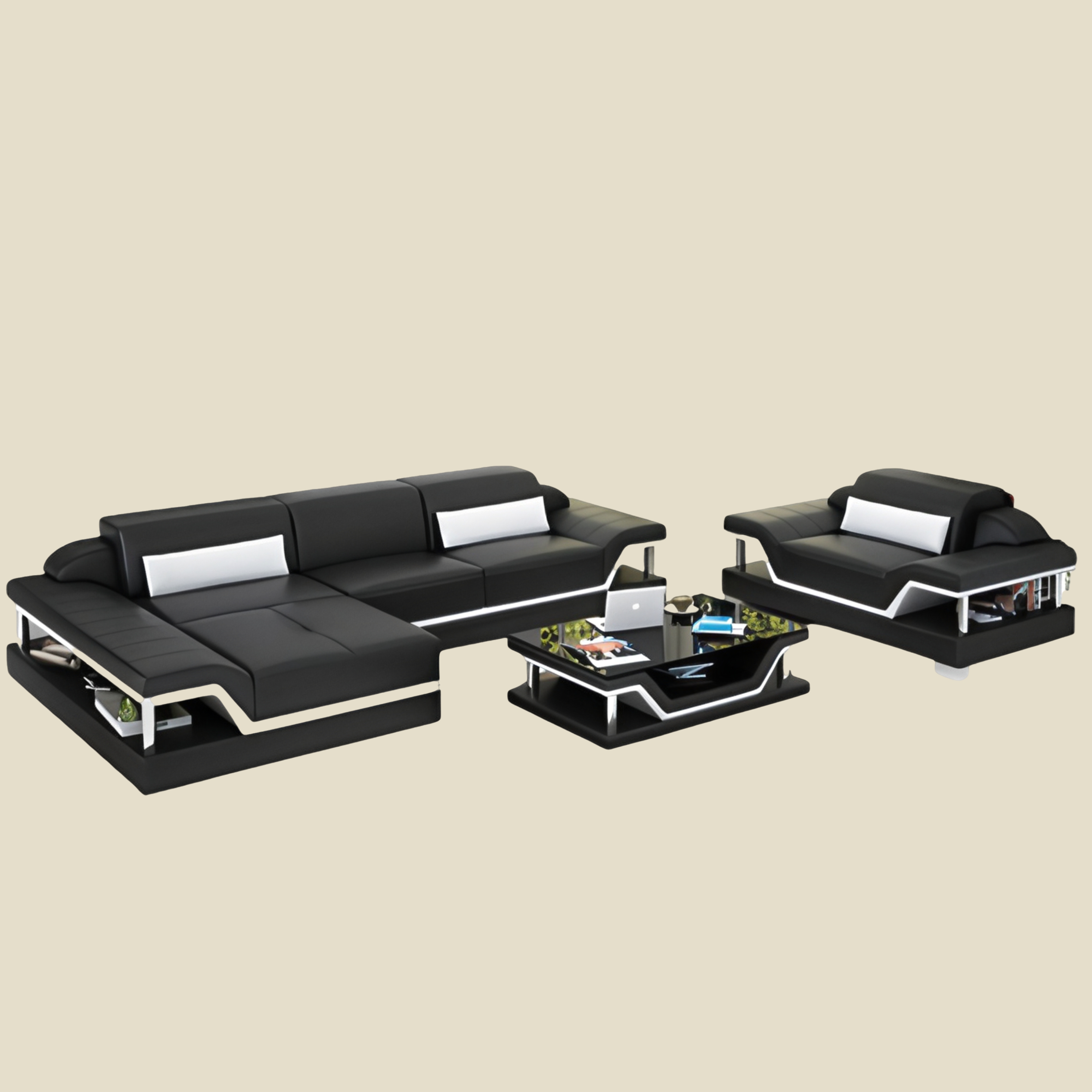  Sofa L- Form + Sessel Dresden