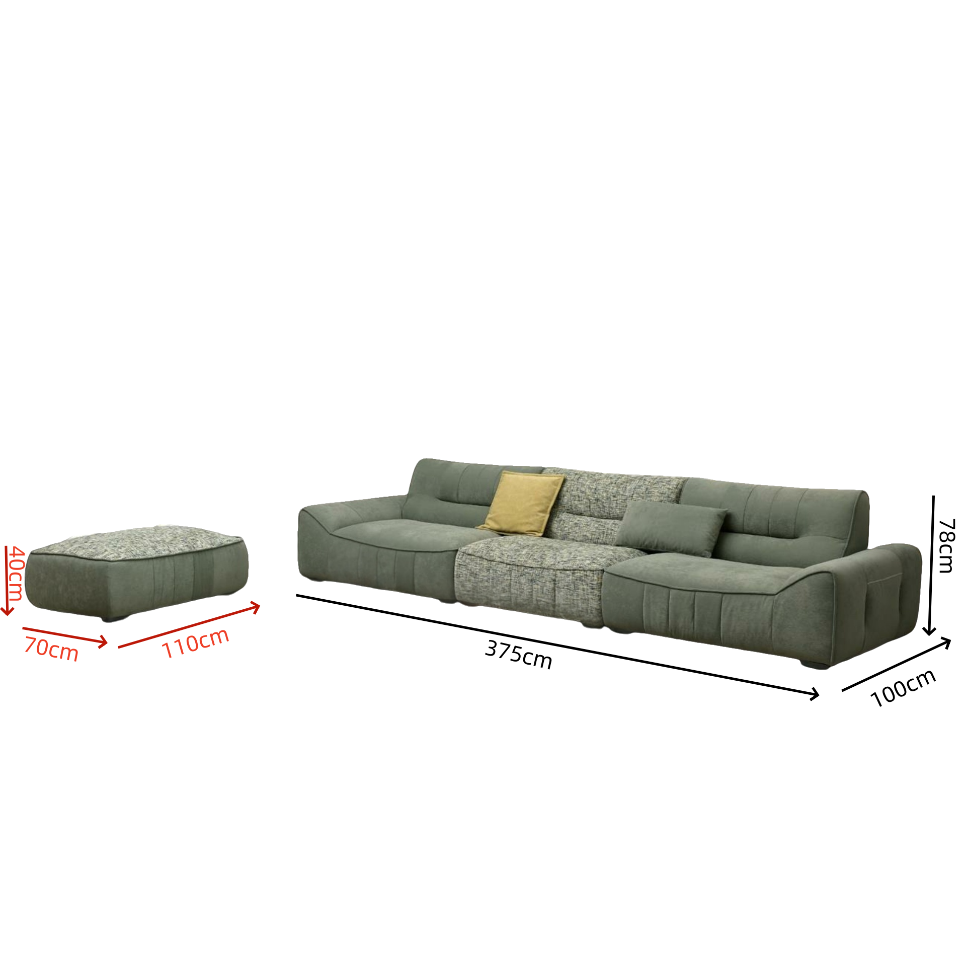 Sofa Lyneth + Hocker