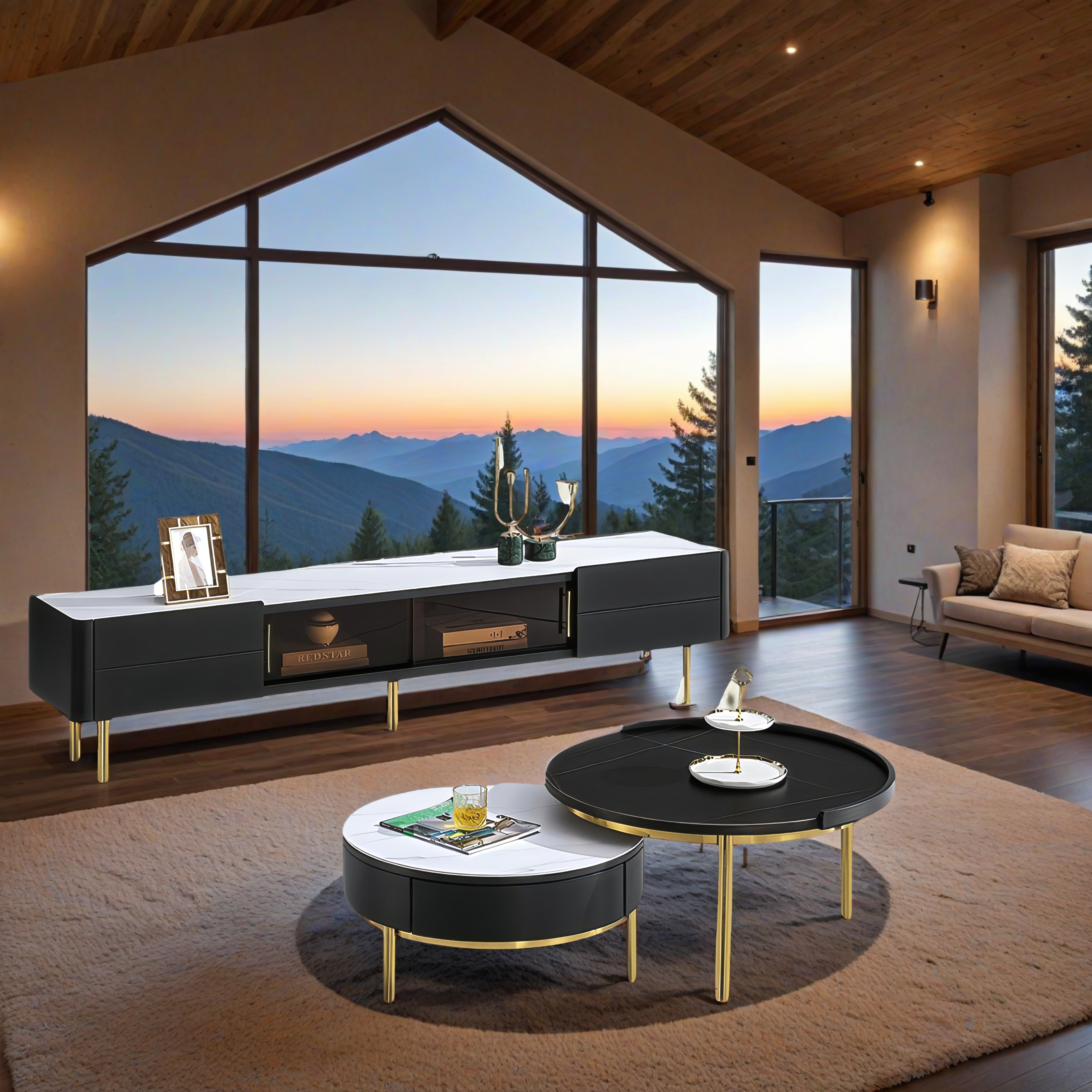 Designer Couchtisch und TV Board Landsberg