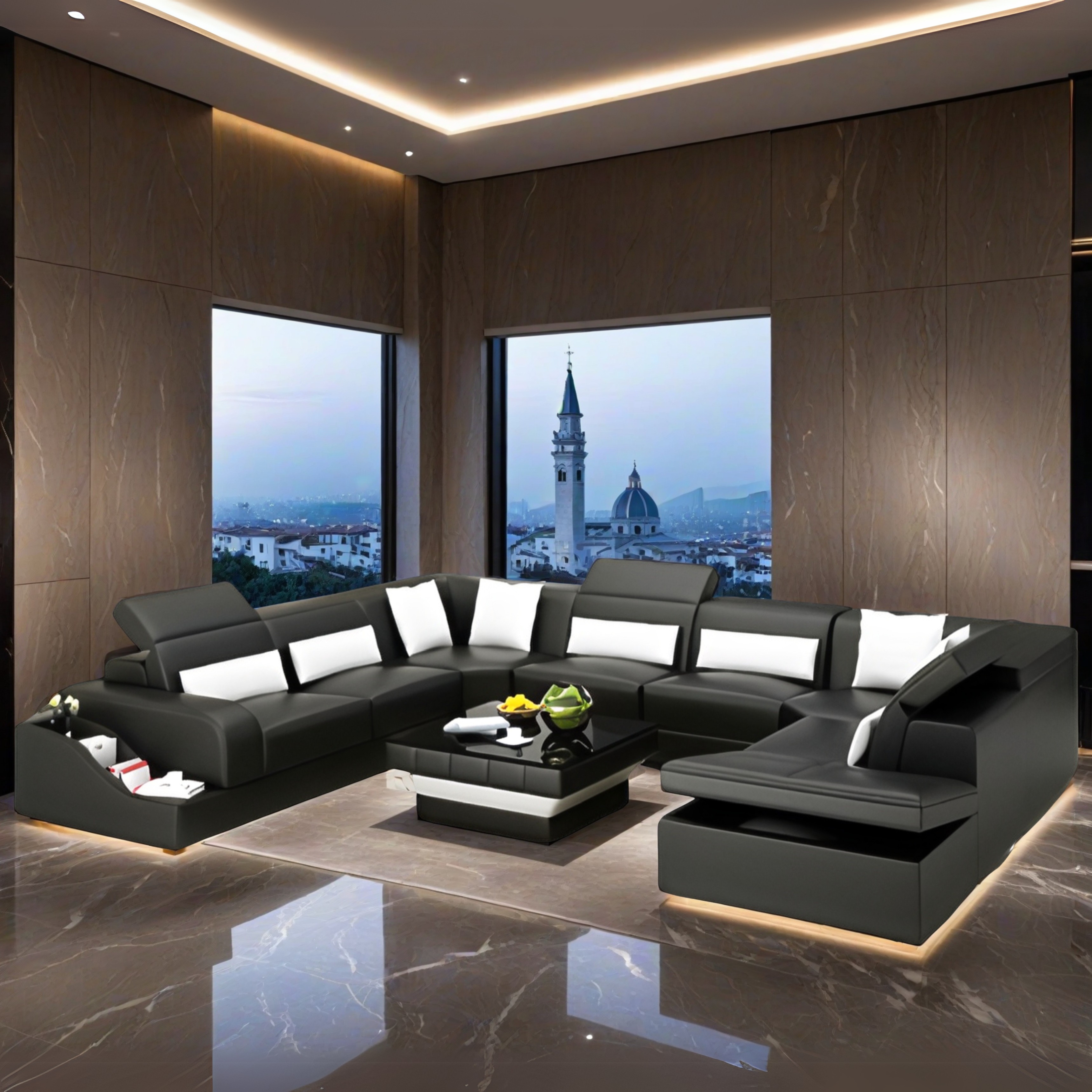 Sofa Düsseldorf - Wohnlandschaft U-Form 