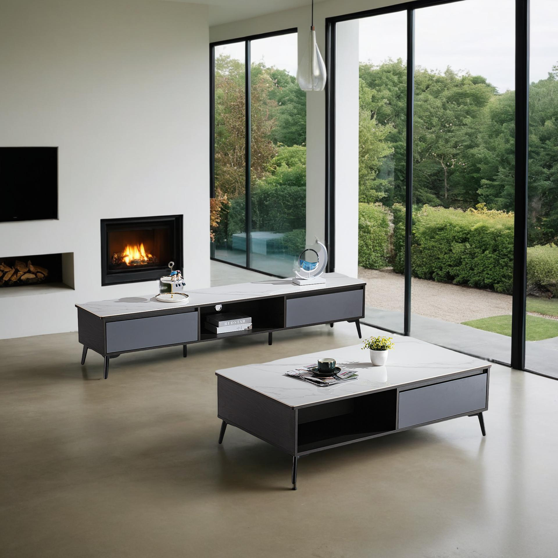 Designer Couchtisch und TV Board Thale