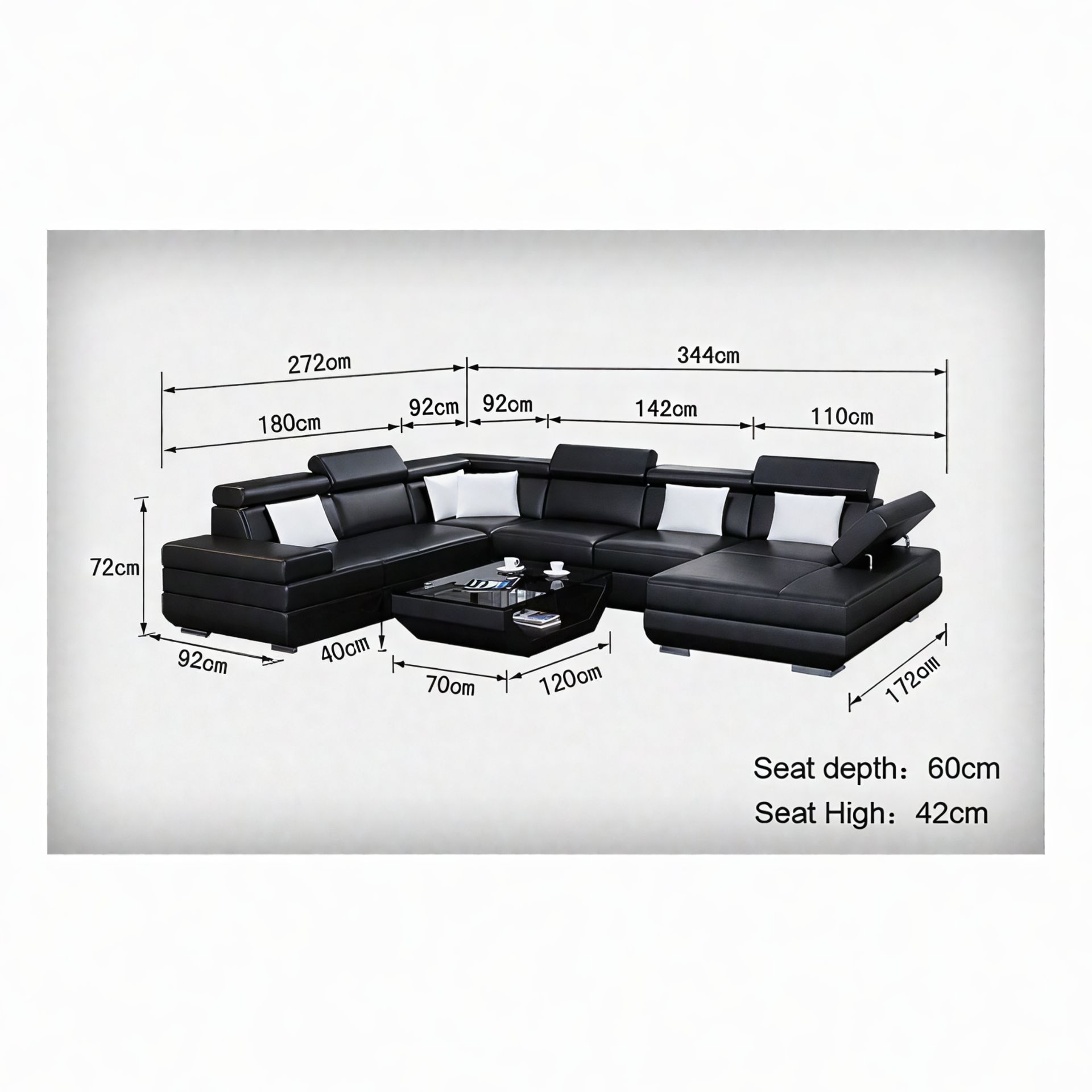 Sofa Erfurt - Wohnlandschaft U-form