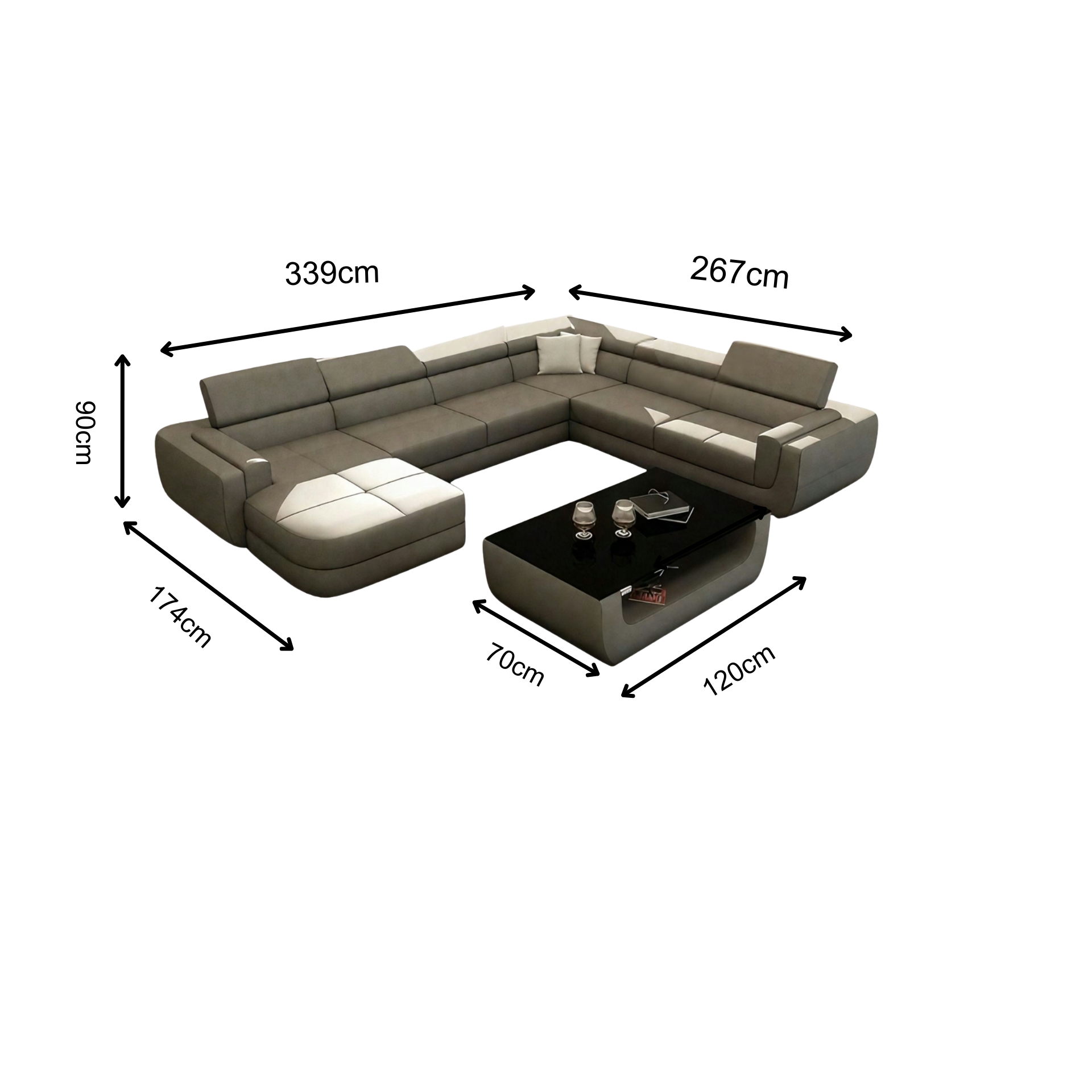 Sofa Montpellier - Wohnlandschaft U-form
