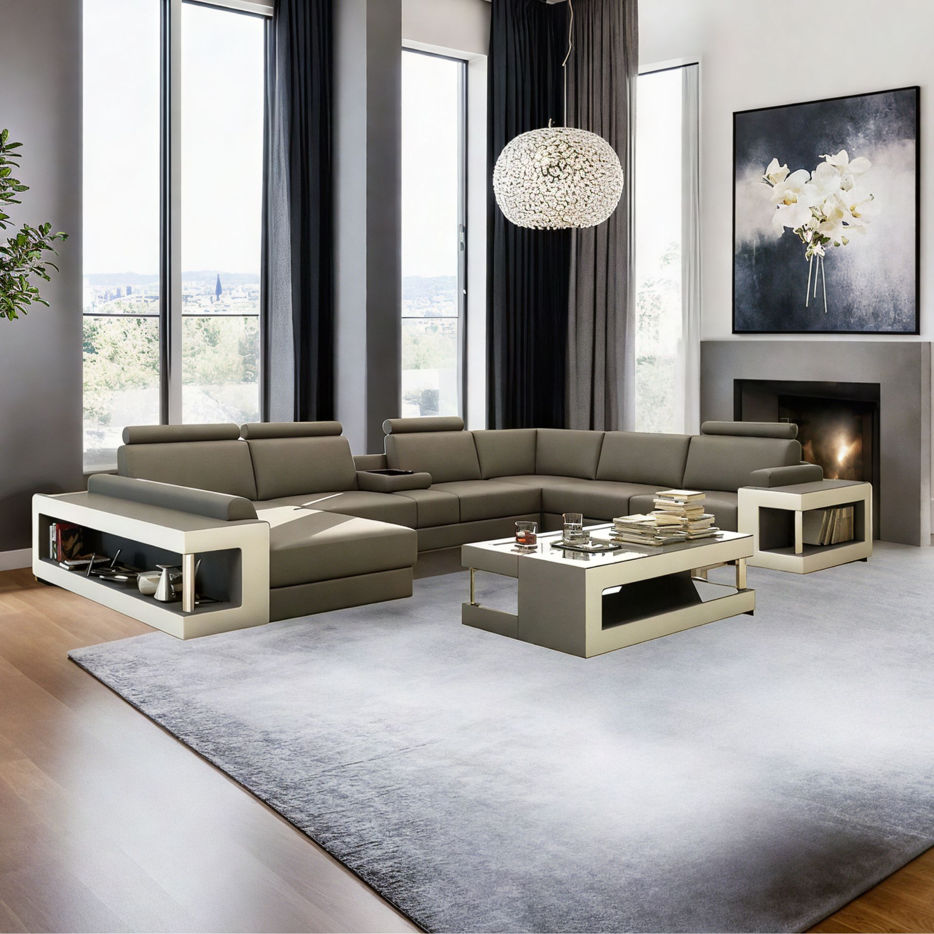 Sofa Düifferdeng - Wohnlandschaft U-form