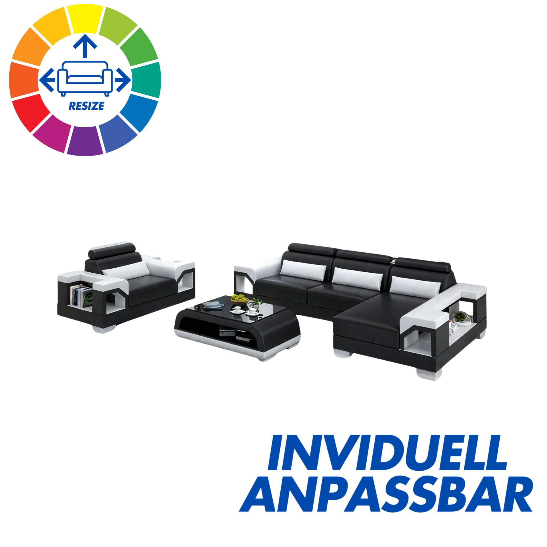  L-Form Sofa + Sessel Toulon