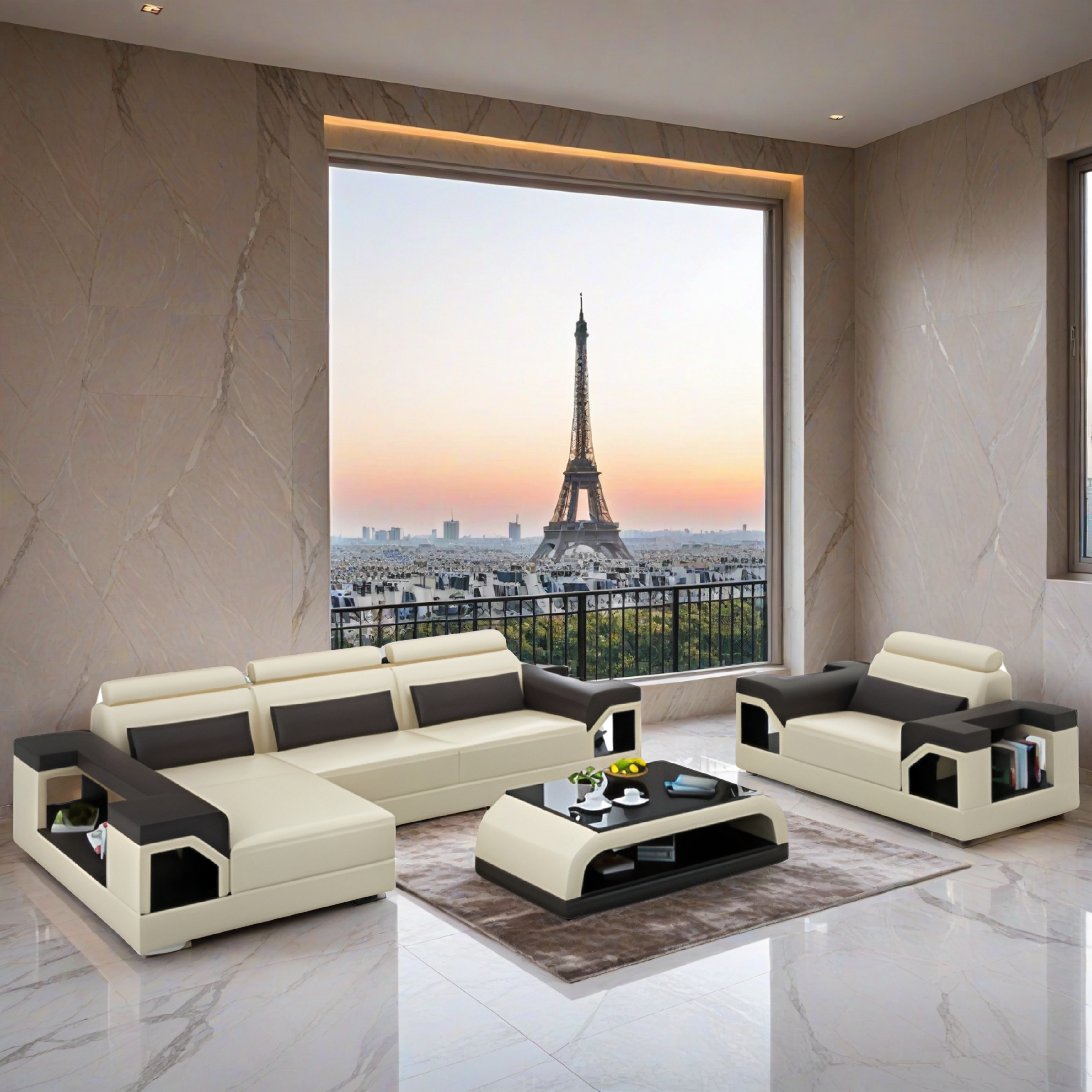  L-Form Sofa + Sessel Toulon