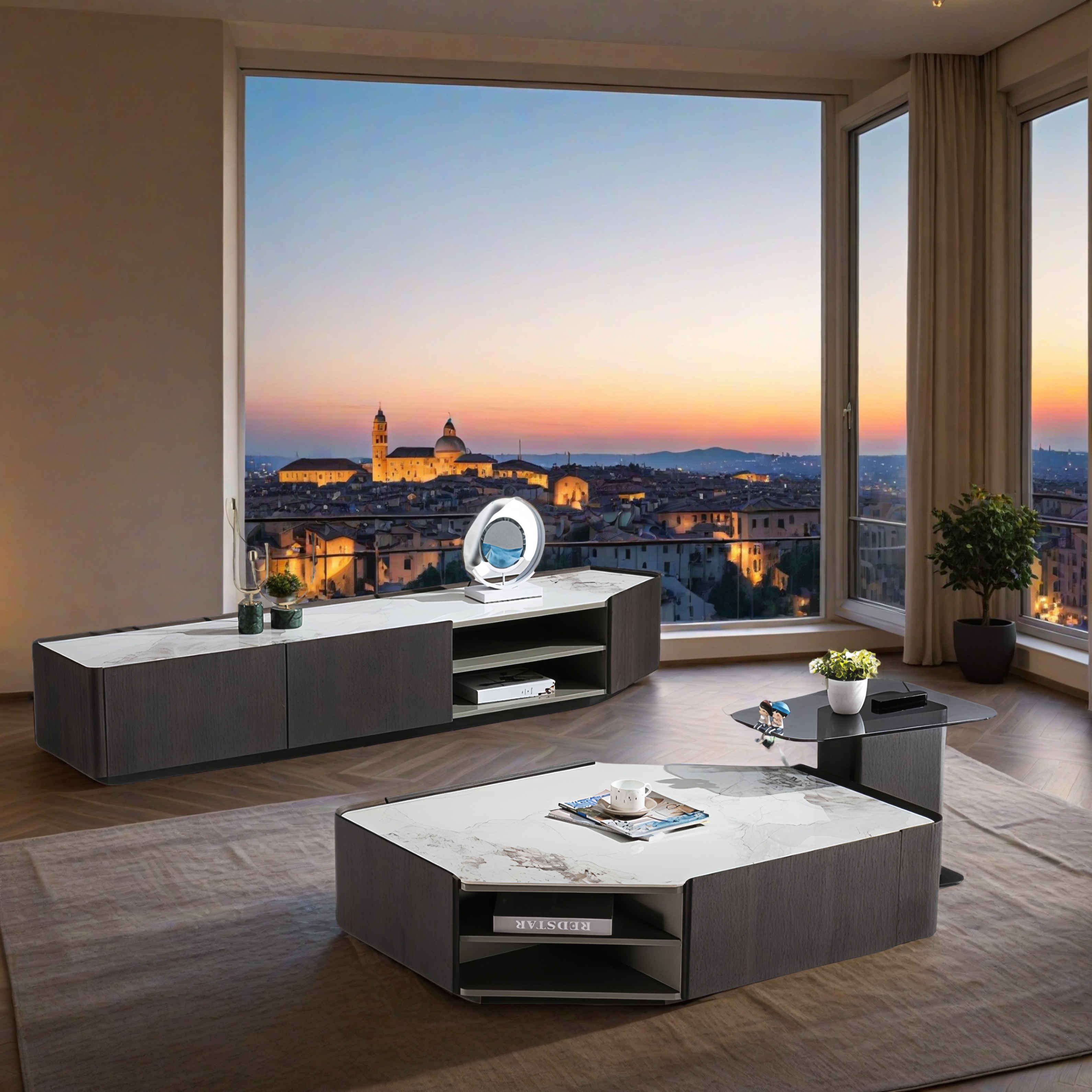 Designer Couchtisch und TV Board Leuna