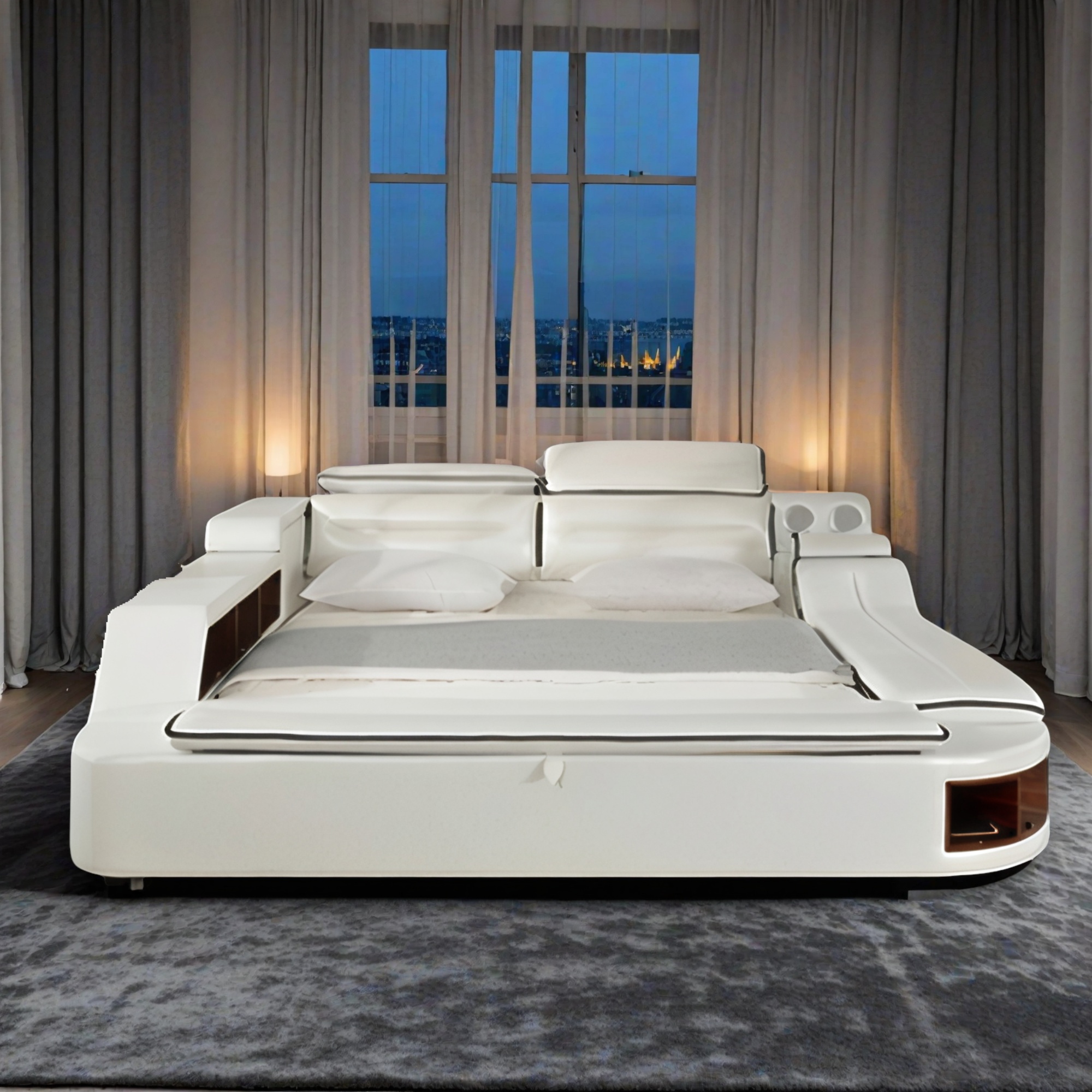 Doppelbett Grau Sevara 