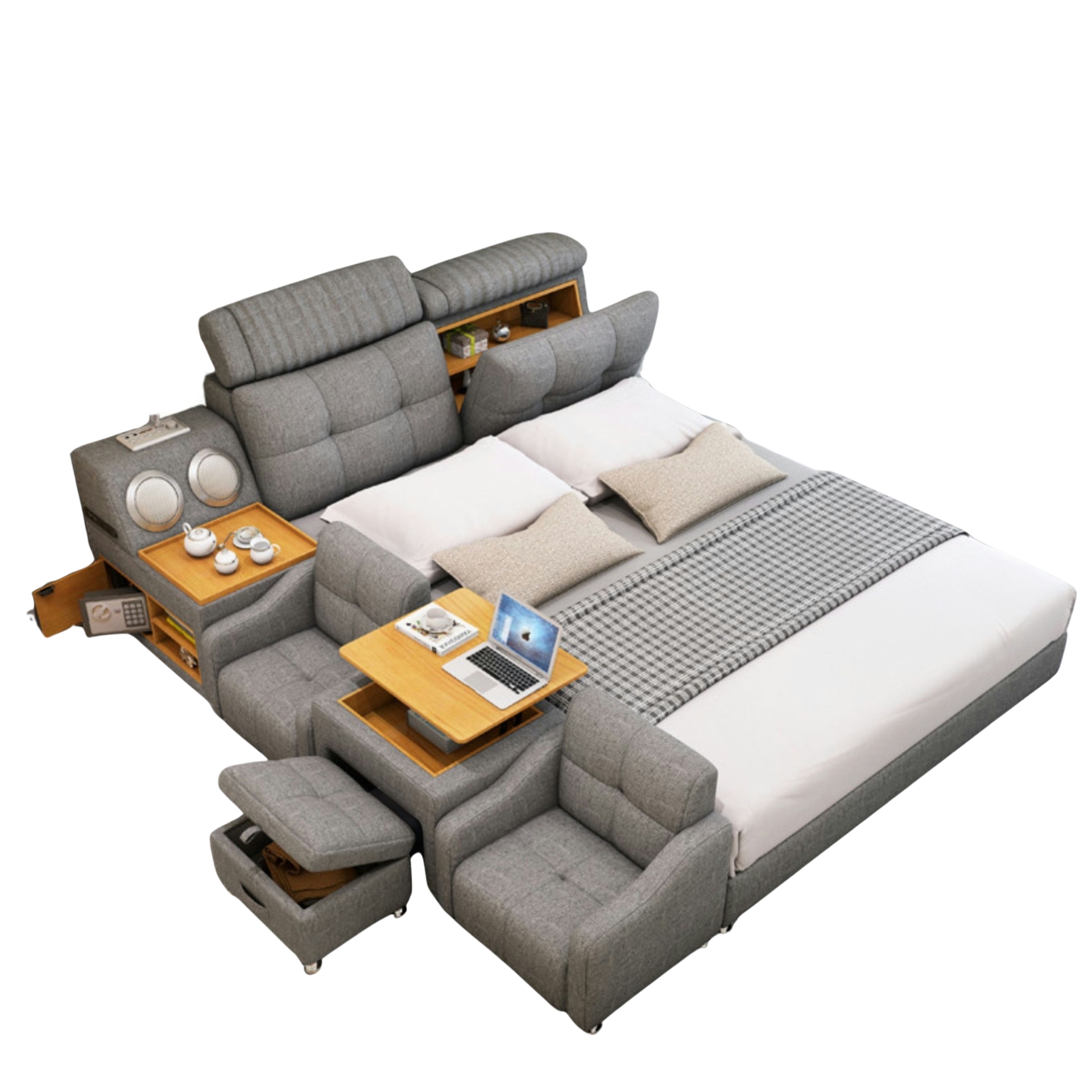 Doppelbett Grau Ilomilo 