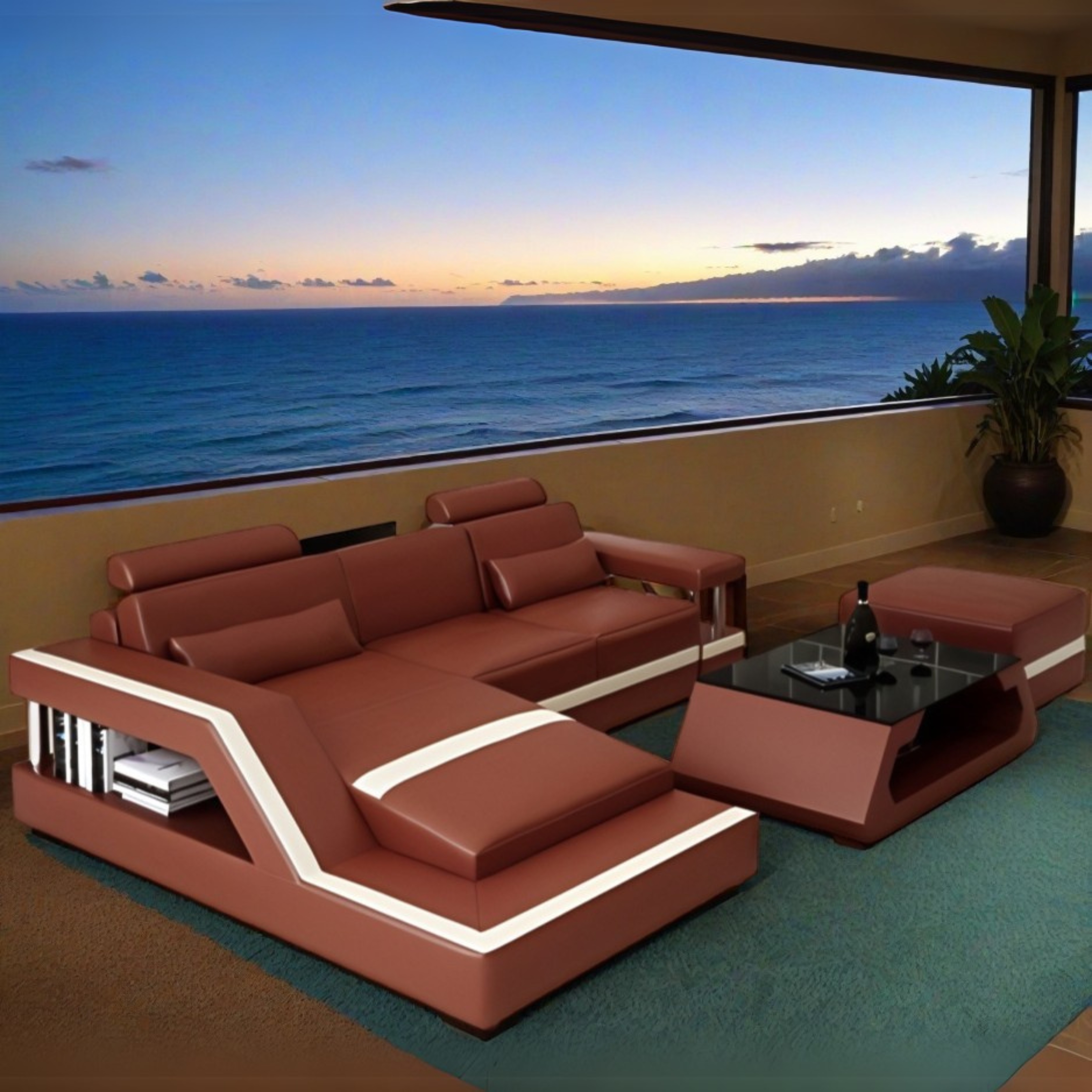  Sofa 2er sitzer + Hocker Sapporo
