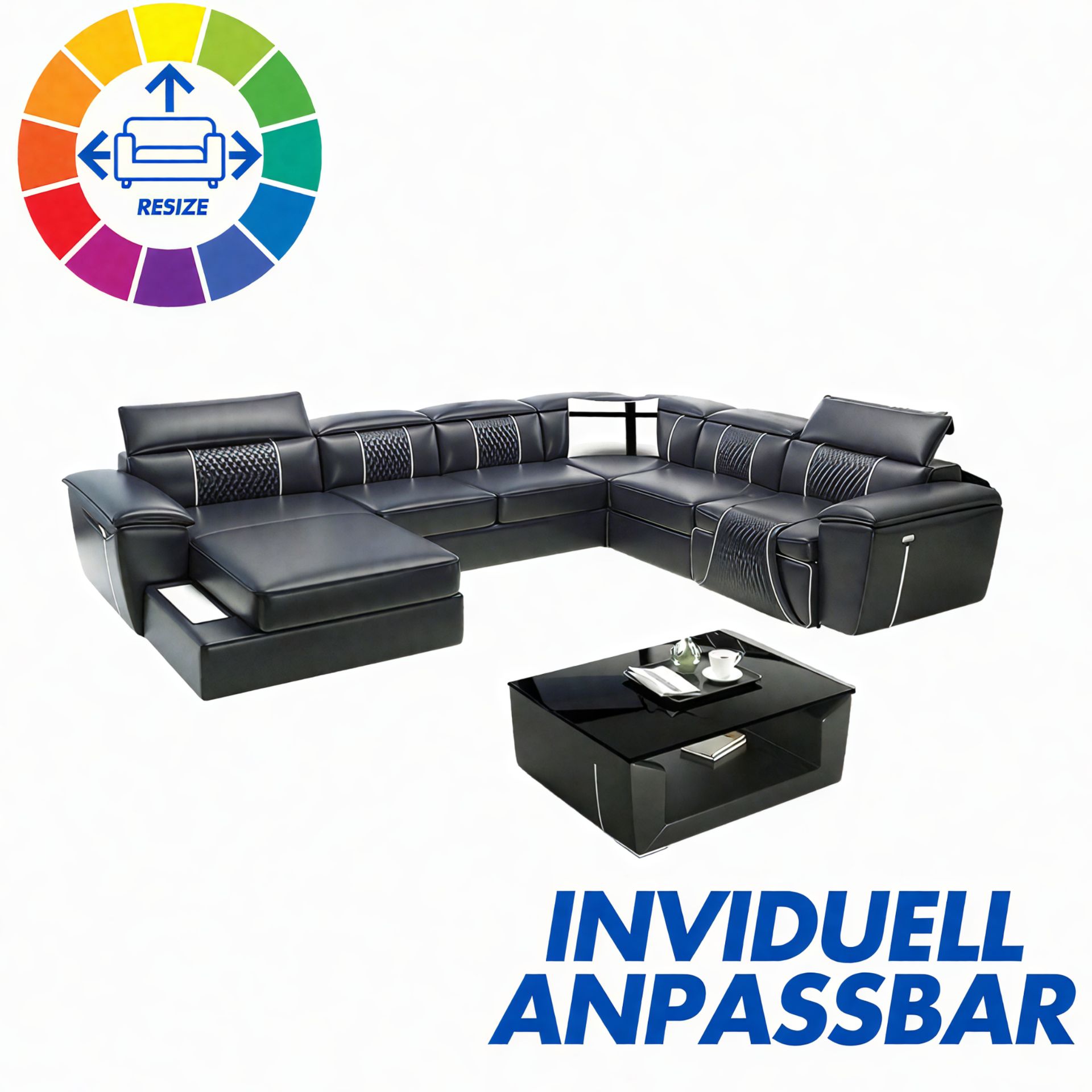 Sofa Grenoble - Wohnlandschaft U-form