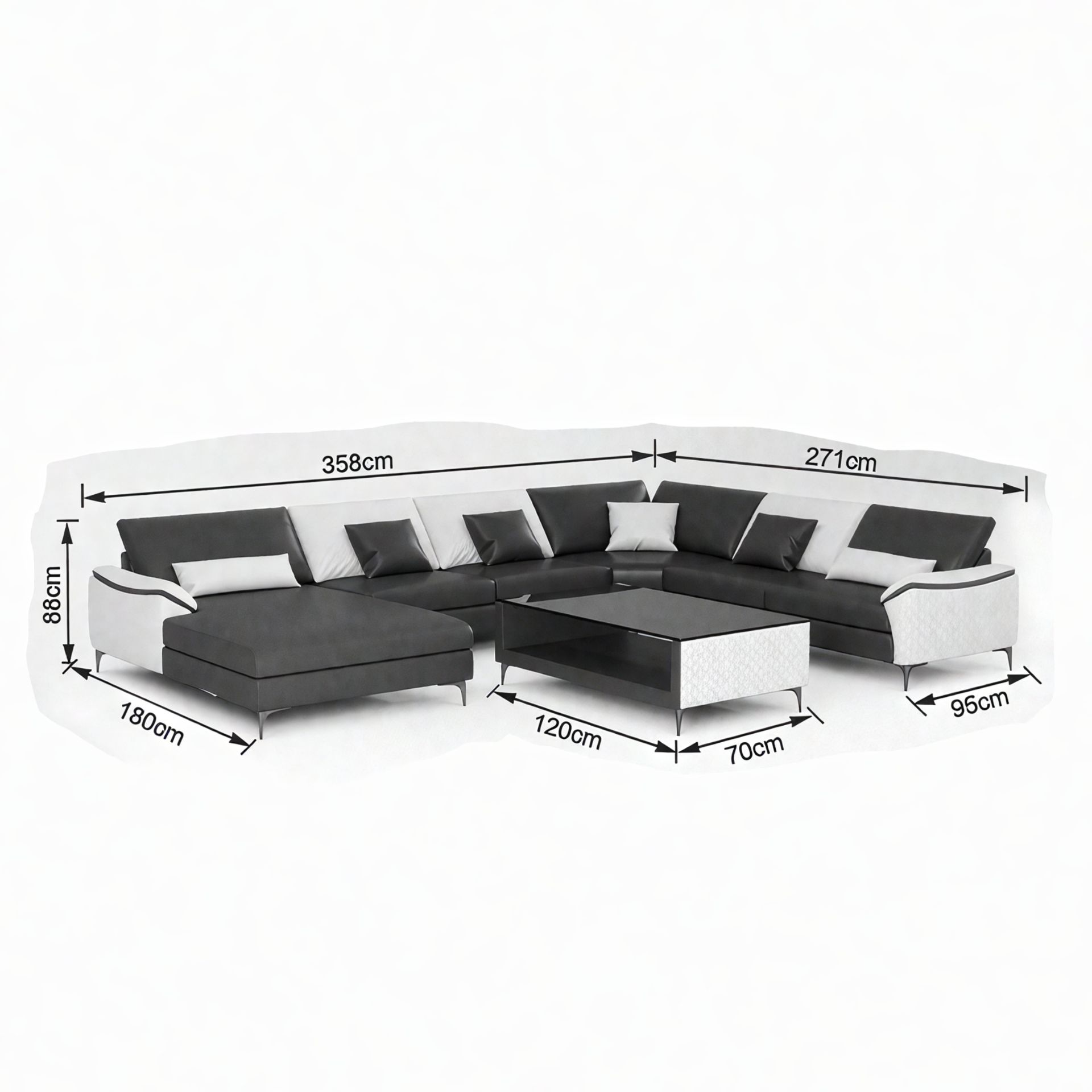 Sofa Swindon -  Wohnlandschaft U-form