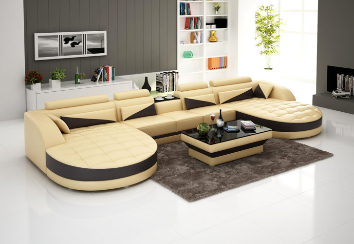 Sofa Bordeaux - Wohnlandschaft U-form