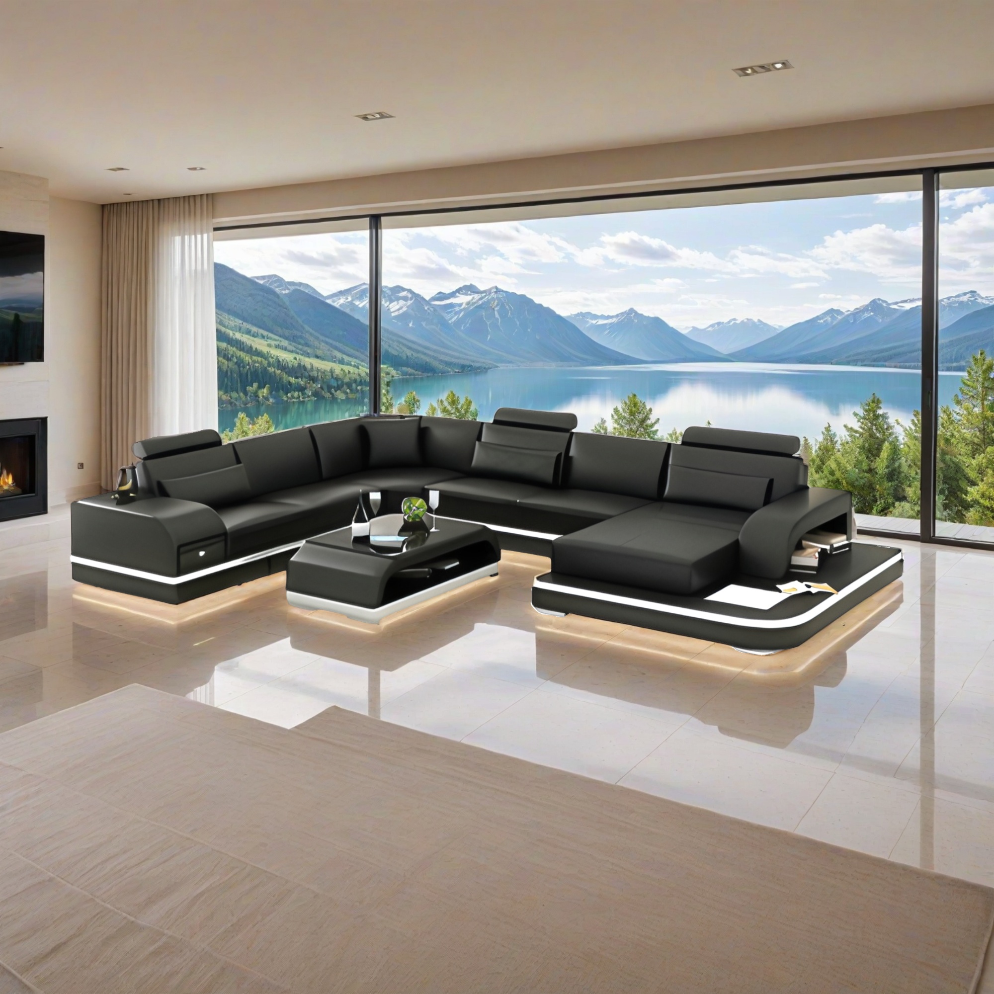 Sofa Frankfurt am Main - Wohnlandschaft U-form