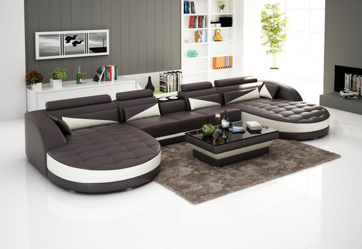 Sofa Bordeaux - Wohnlandschaft U-form