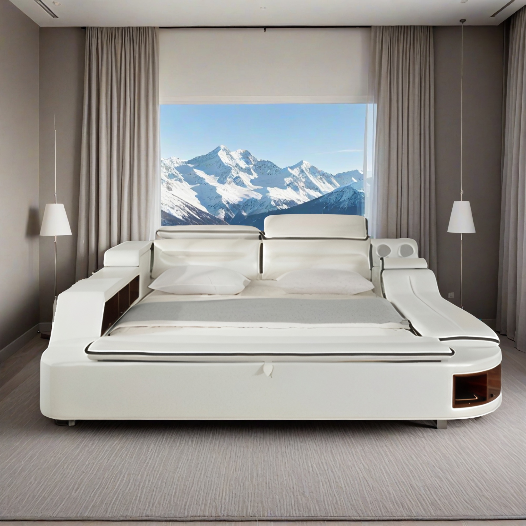 Doppelbett Grau Sevara 