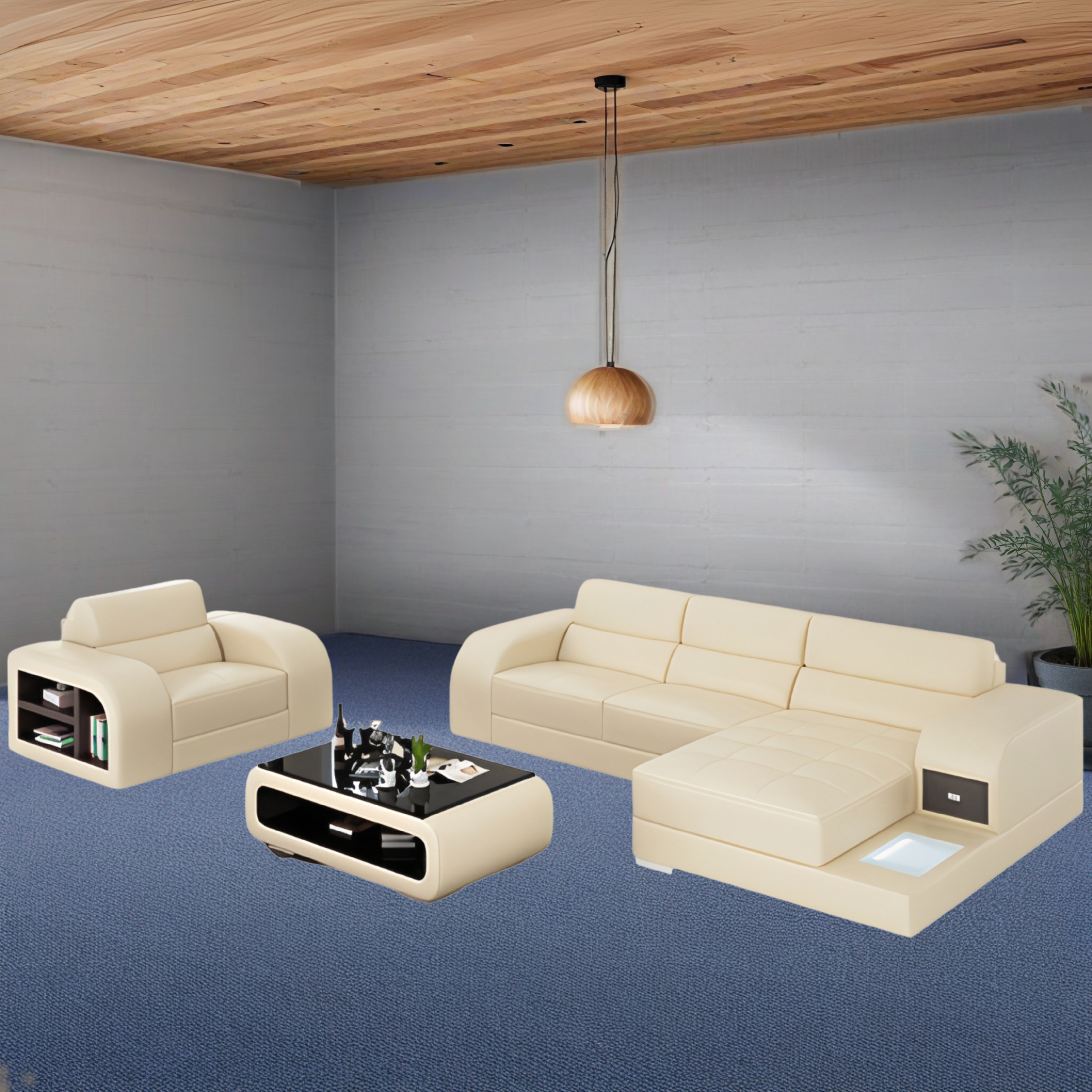  Sofa Vercelli - L-Form + Sessel