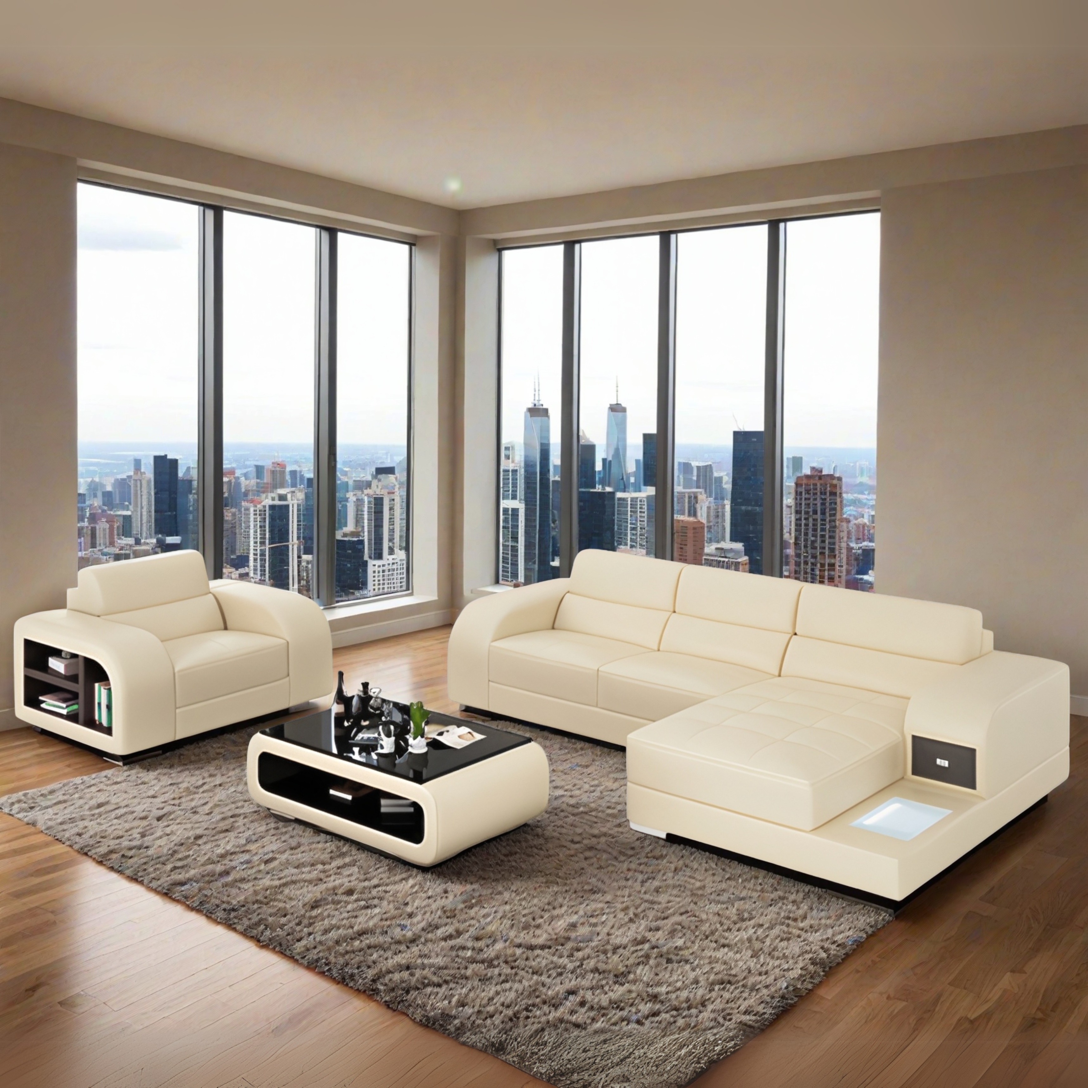  Sofa Vercelli - L-Form + Sessel