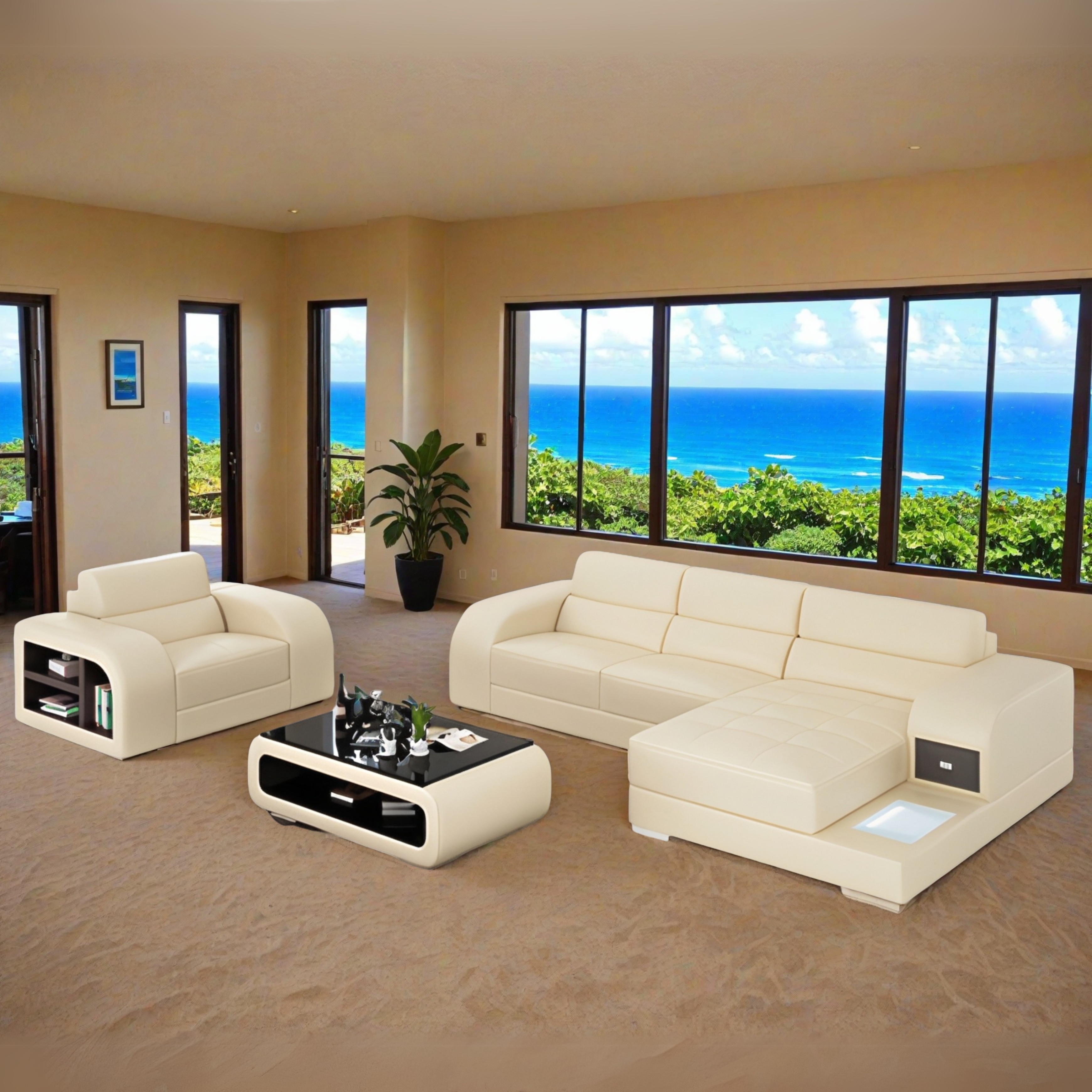  Sofa Vercelli - L-Form + Sessel