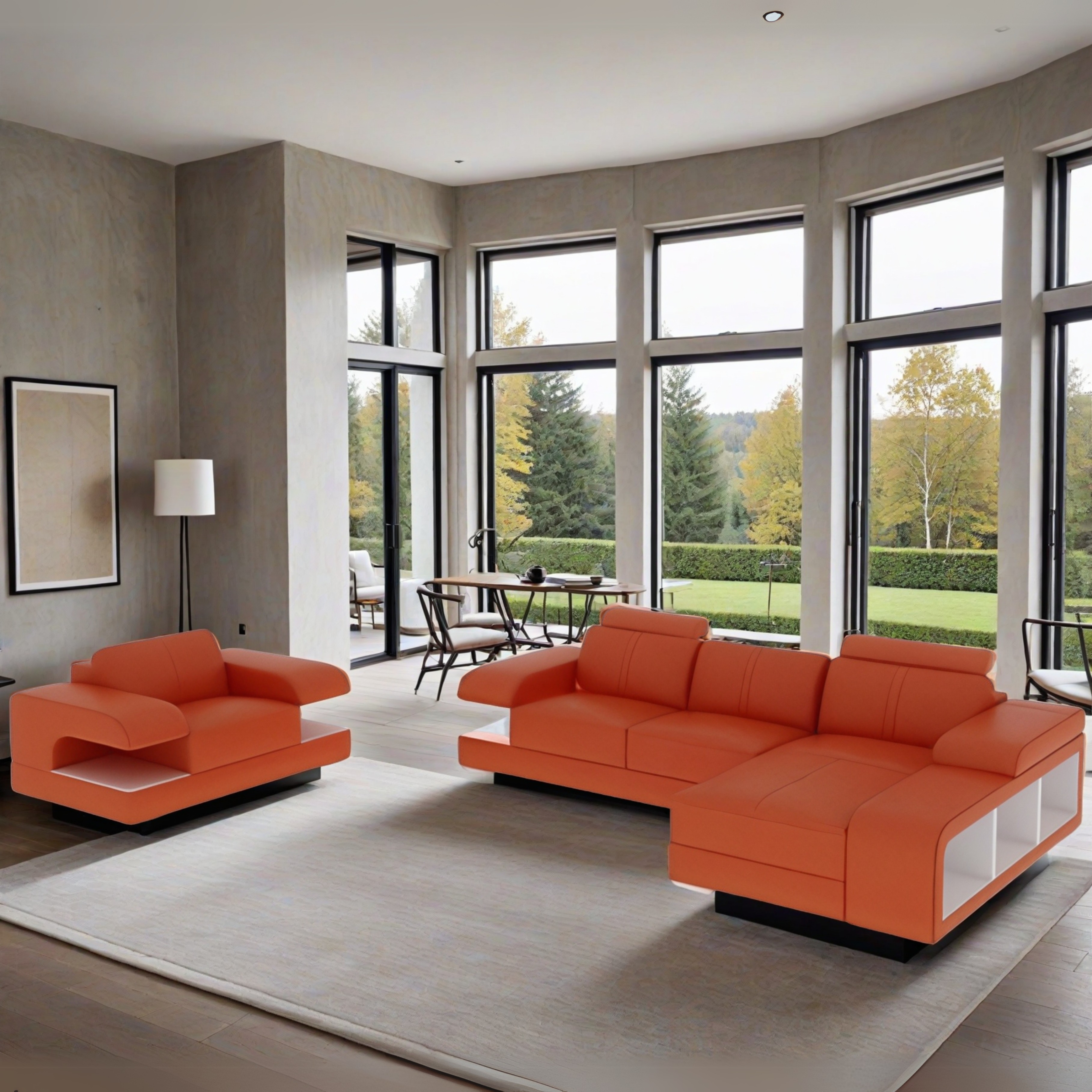  Sofa  Aalborg - L-Form + Sessel