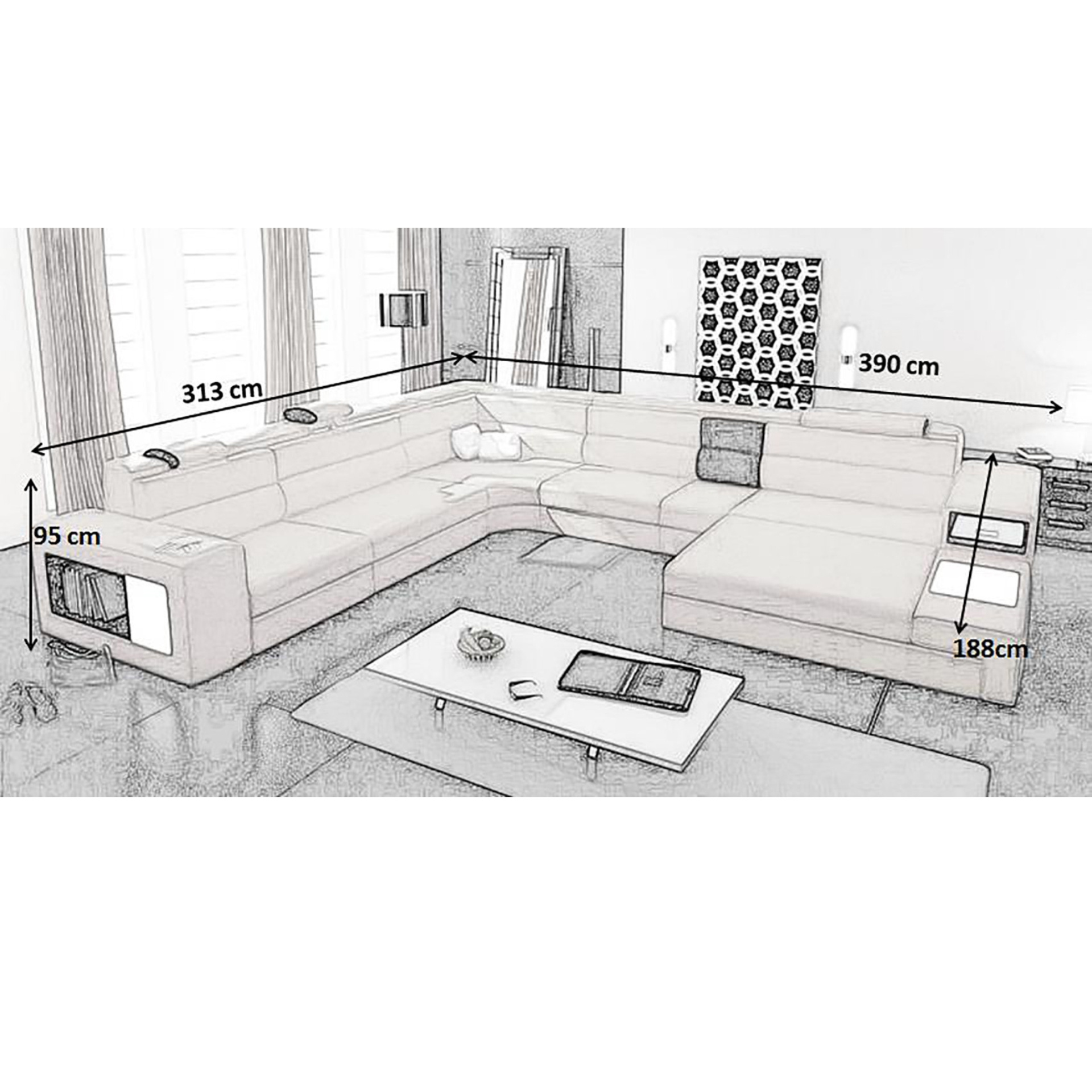 Sofa Berlin - Wohnlandschaft U-form
