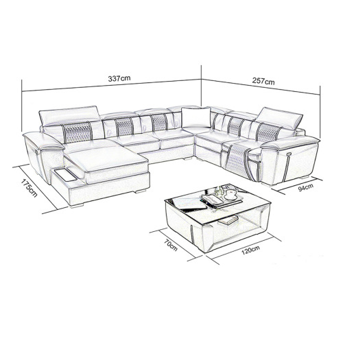 Sofa Grenoble - Wohnlandschaft U-form