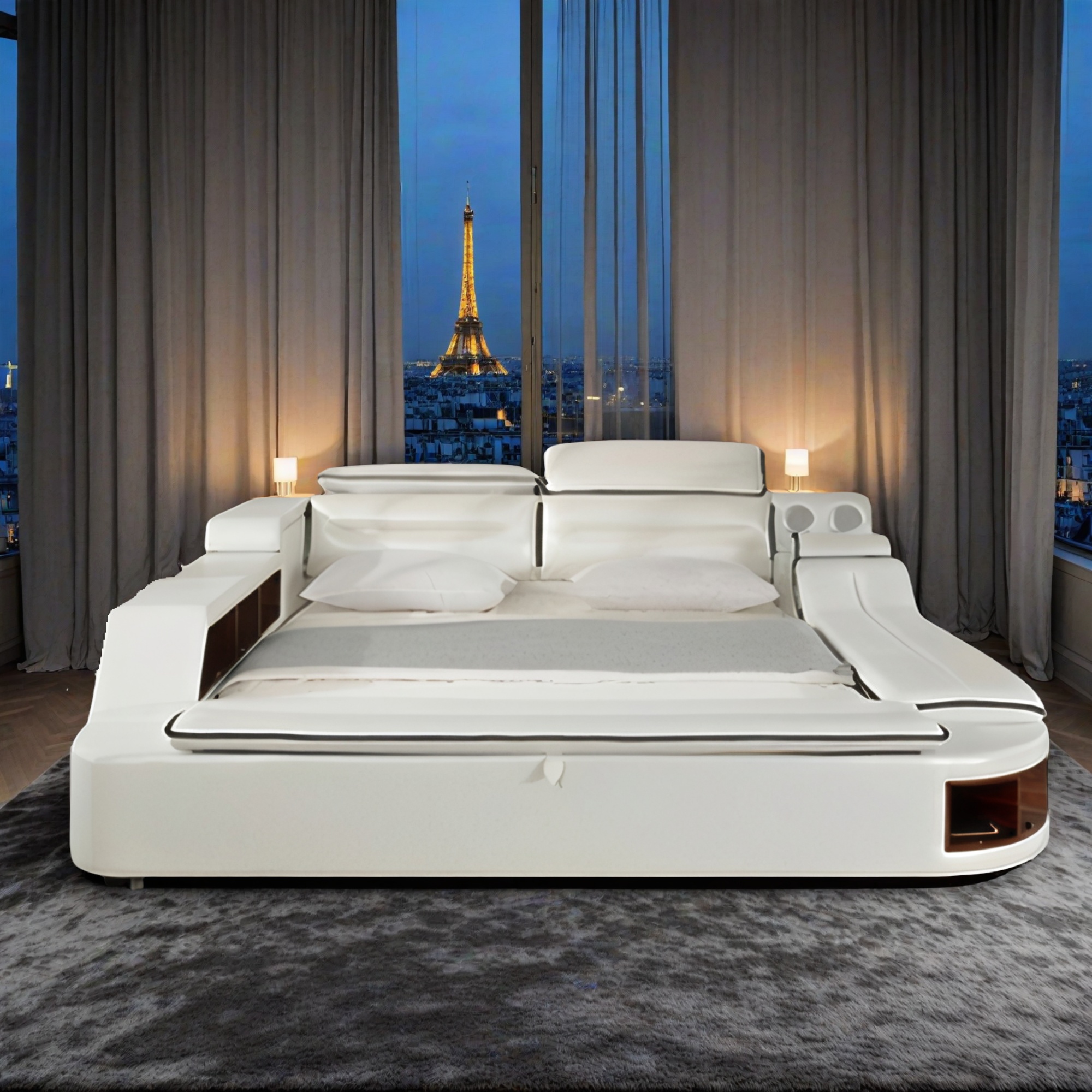 Doppelbett Grau Sevara 