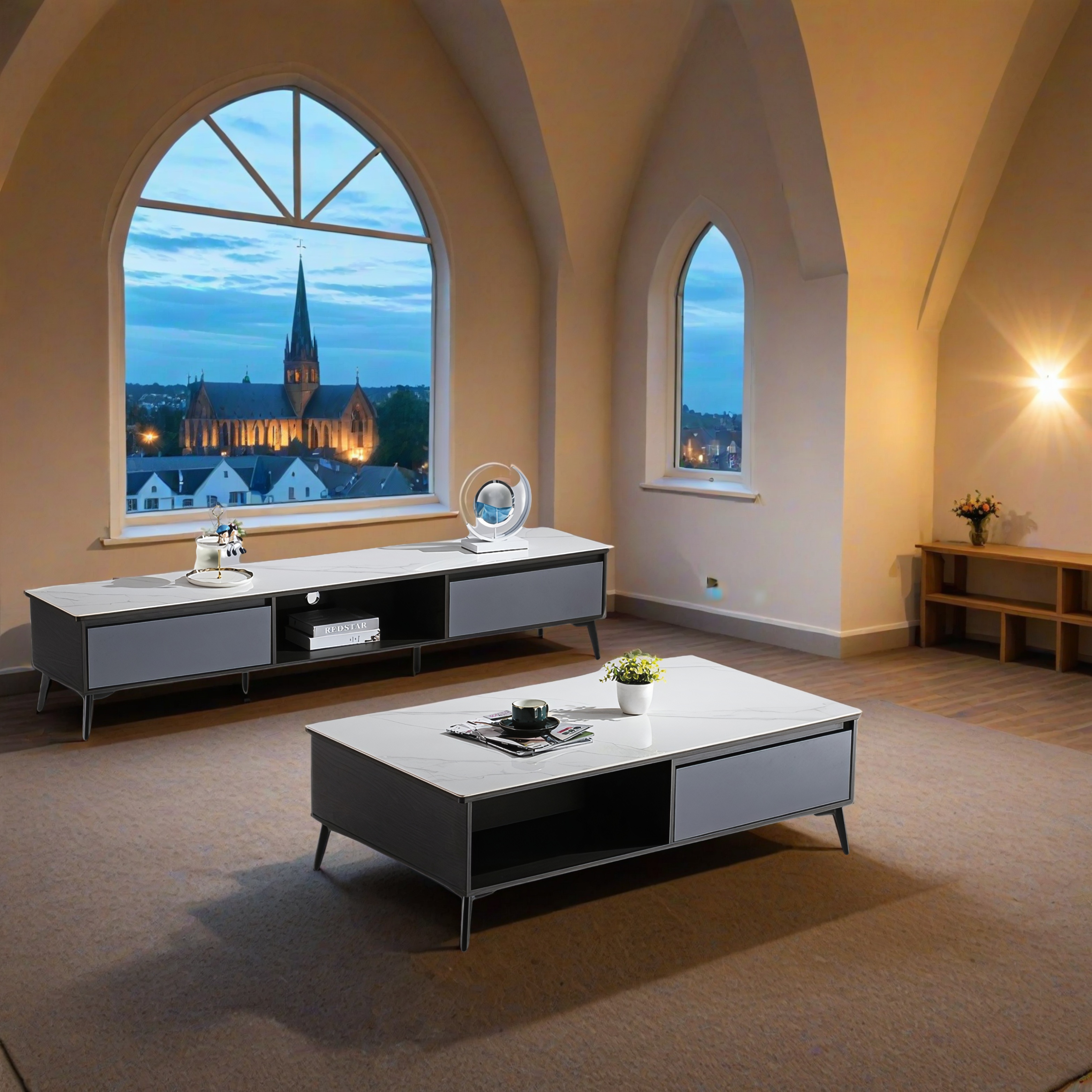 Designer Couchtisch und TV Board Thale