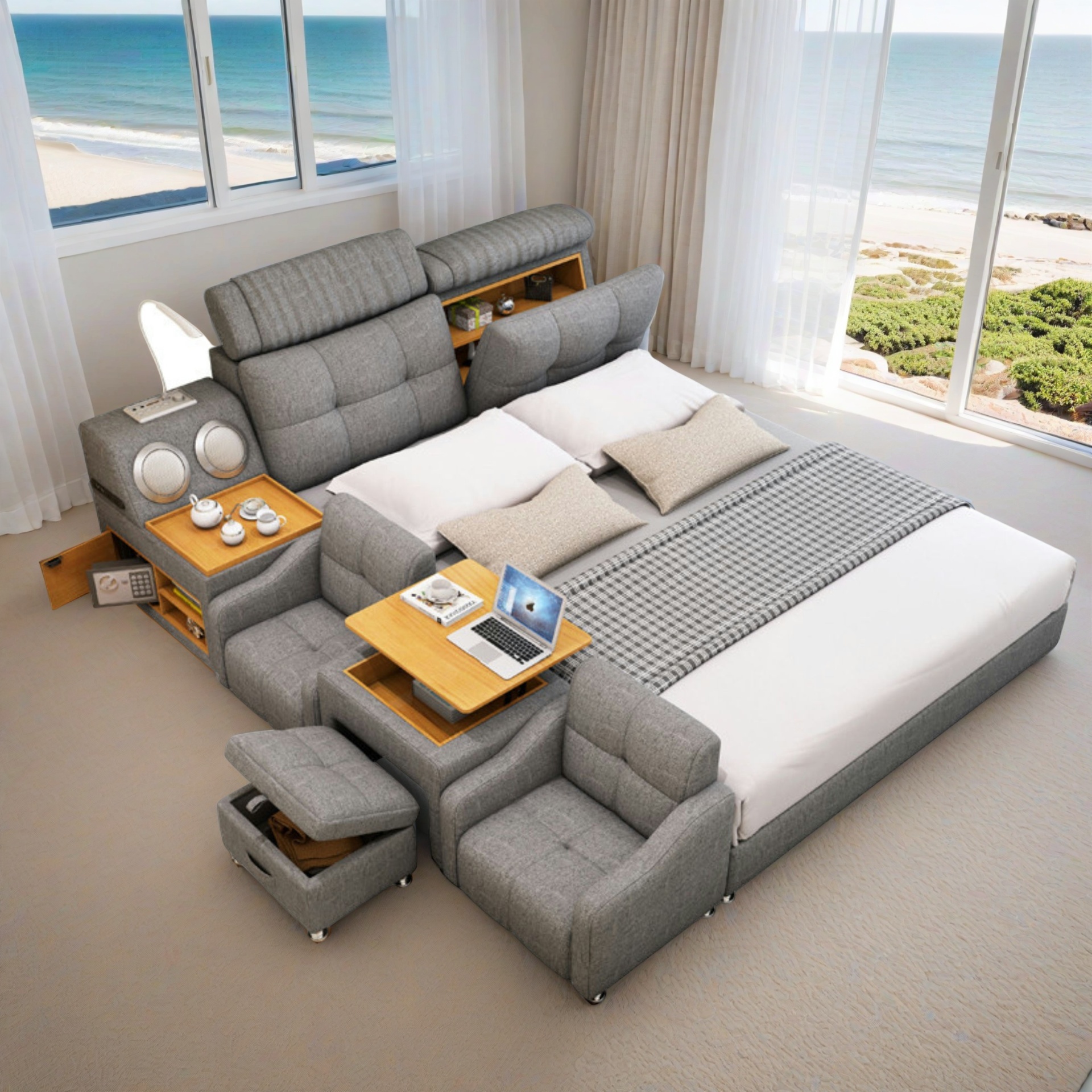 Doppelbett Grau Ilomilo 