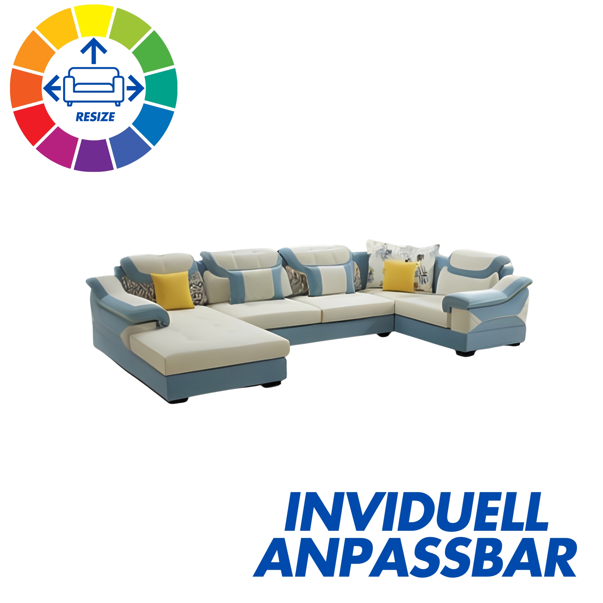 Wohnlandschaft Sofa U-Form Mumbai 