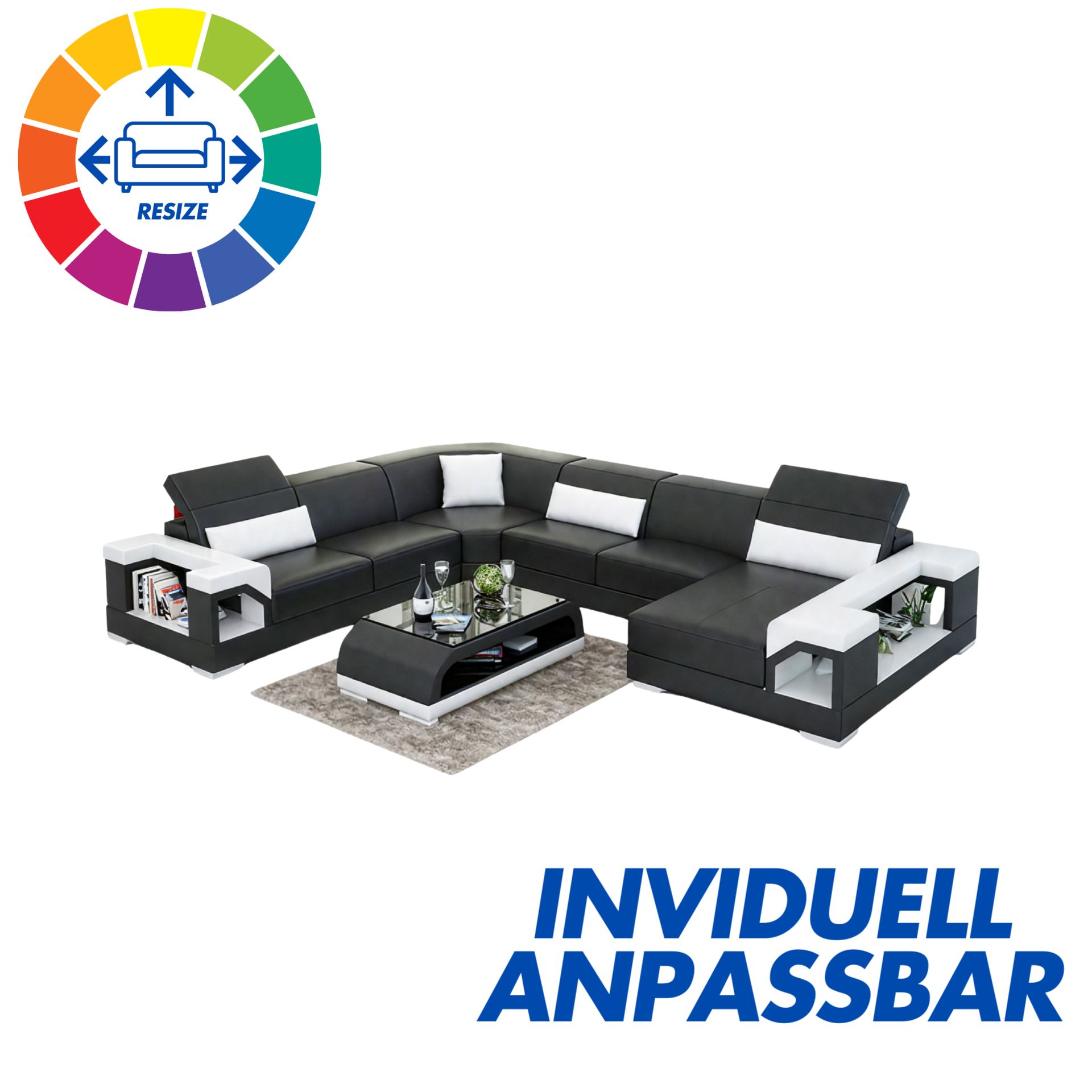Sofa München - Wohnlandschaft U-form