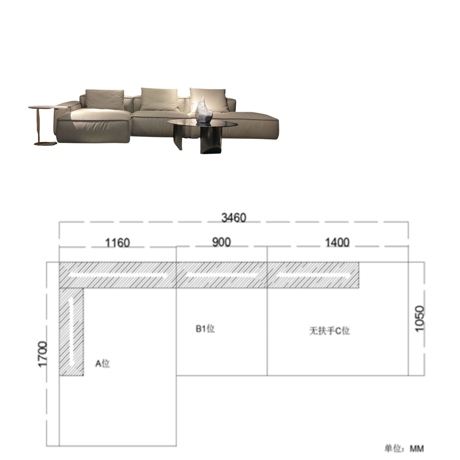 Sofa L-Form Fresno