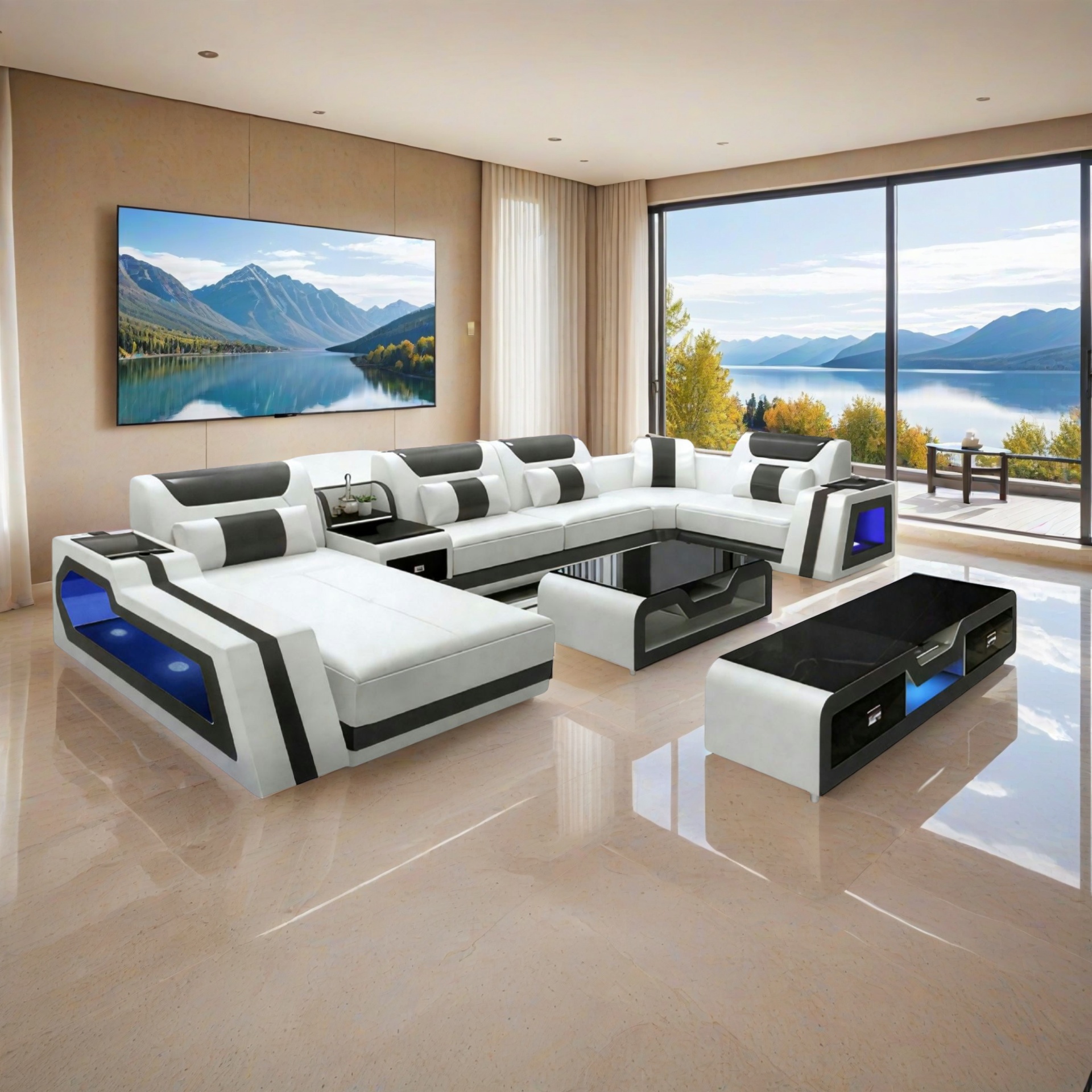 Sofa Akron -  Wohnlandschaft U-form