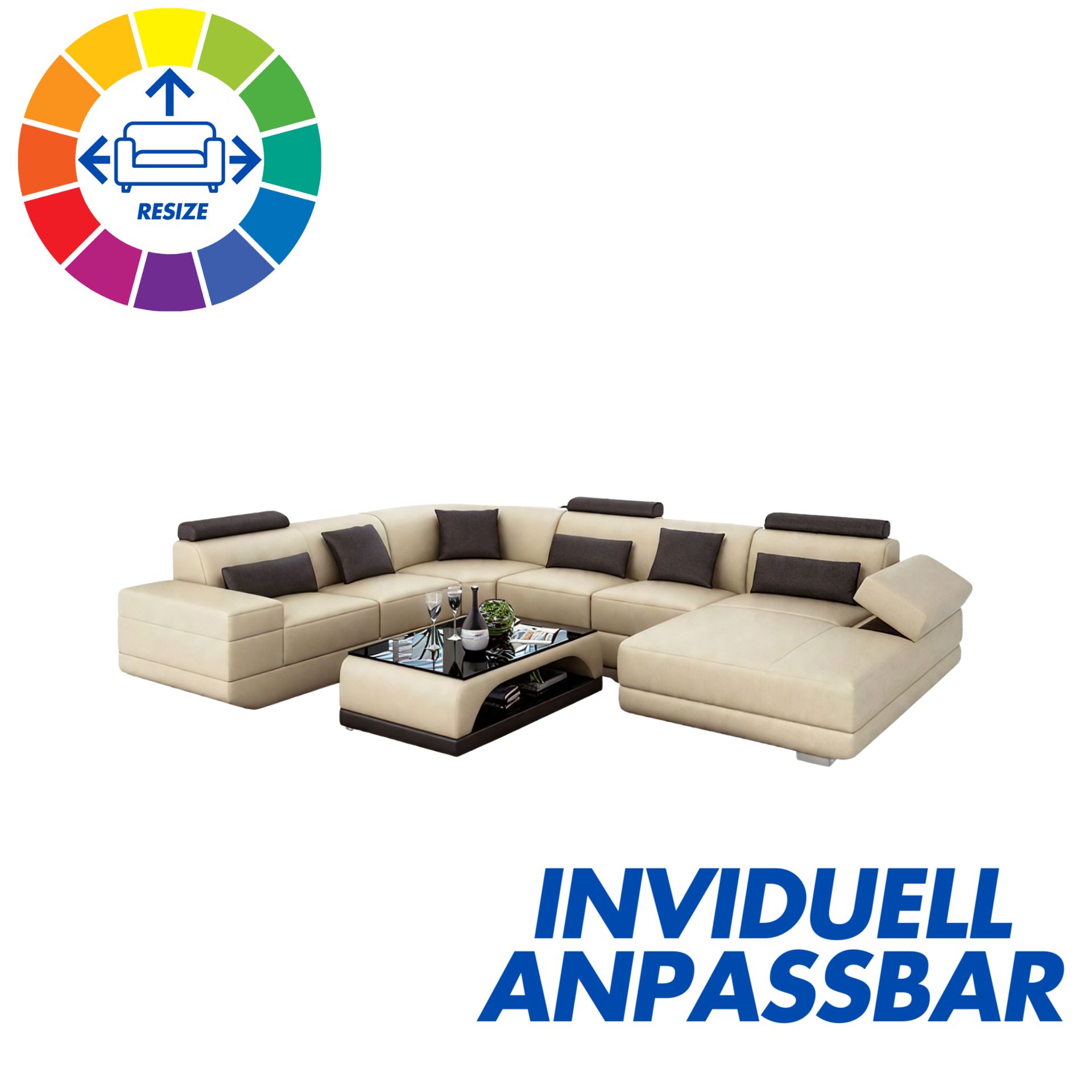 Sofa Bochum - Wohnlandschaft U-form