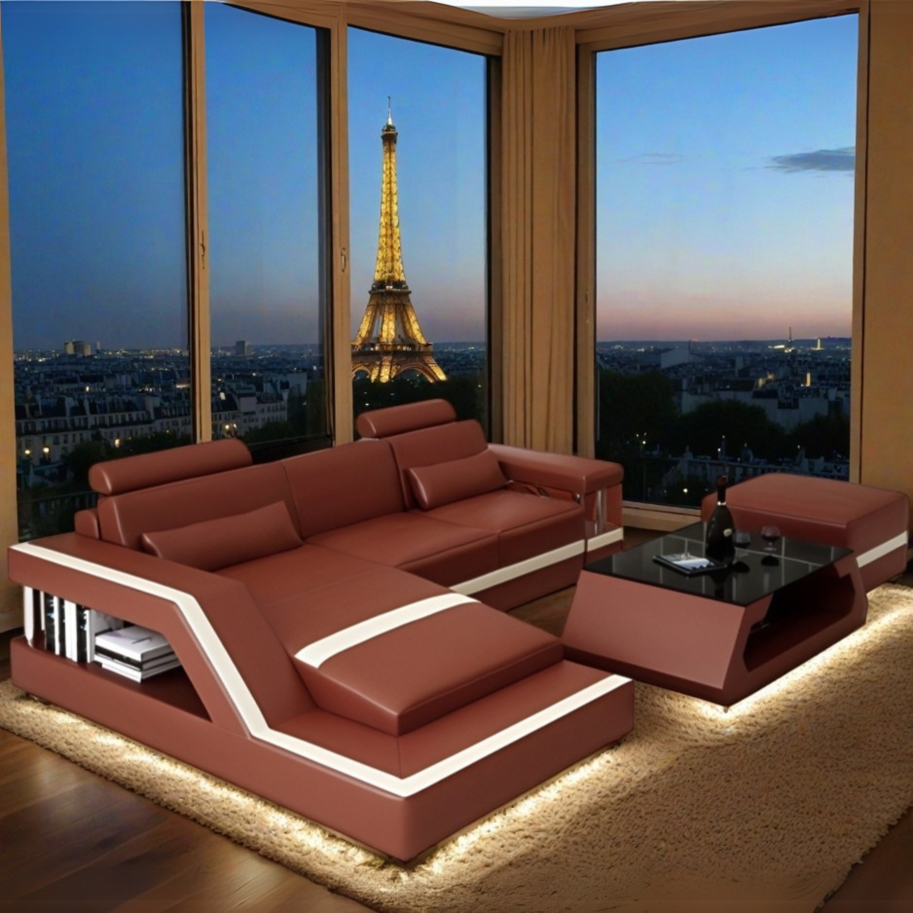  Sofa 2er sitzer + Hocker Sapporo