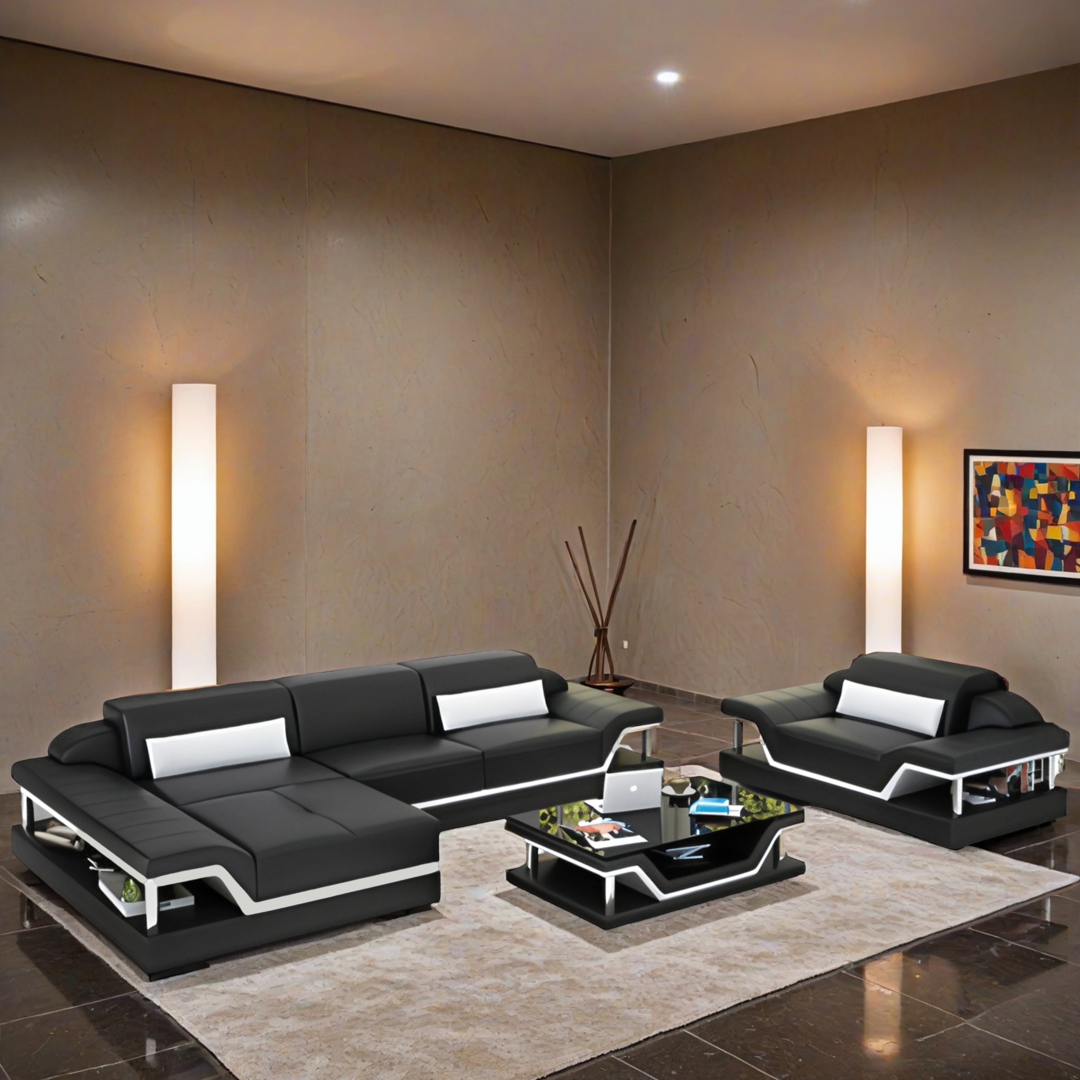 Sofa L- Form + Sessel Dresden
