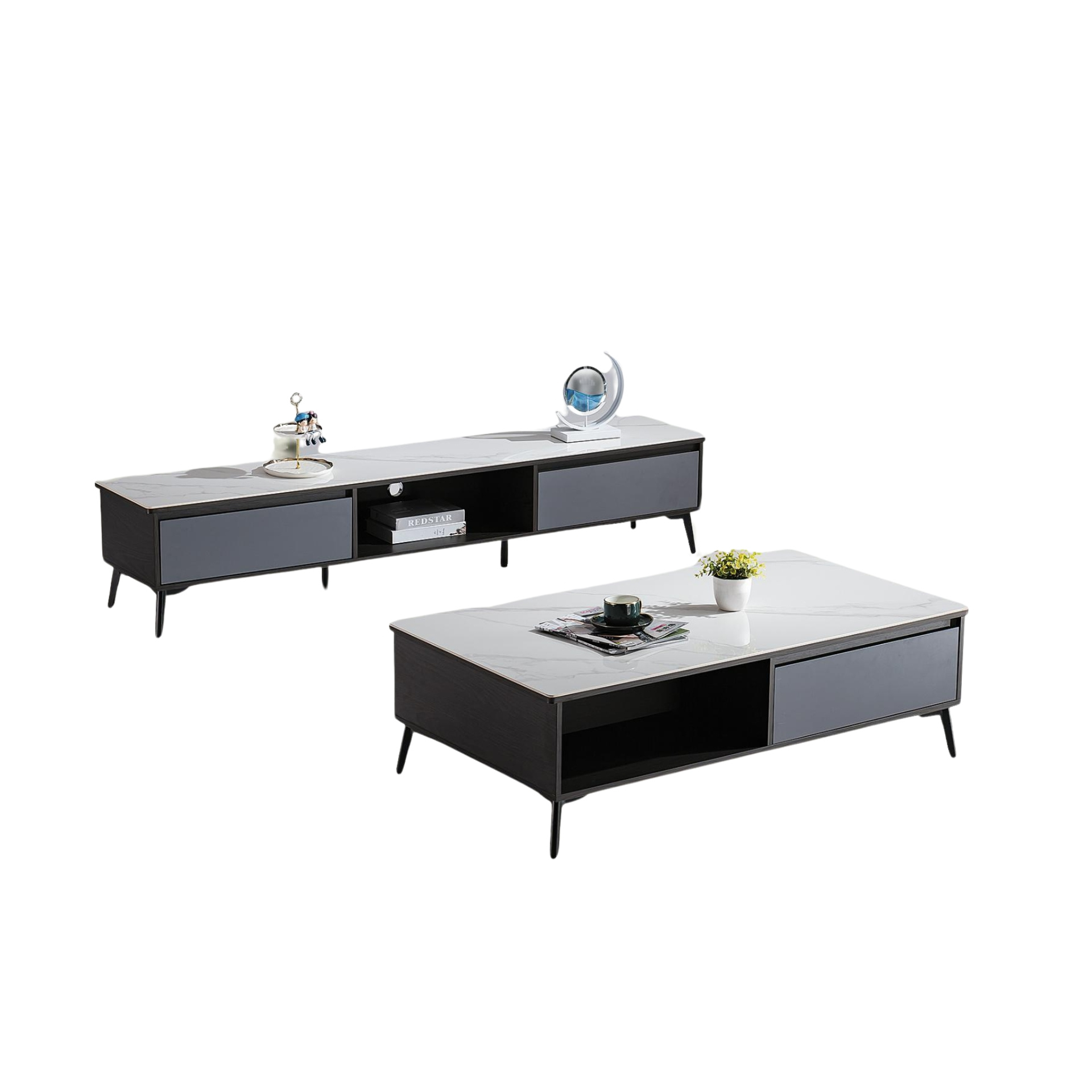 Designer Couchtisch und TV Board Thale