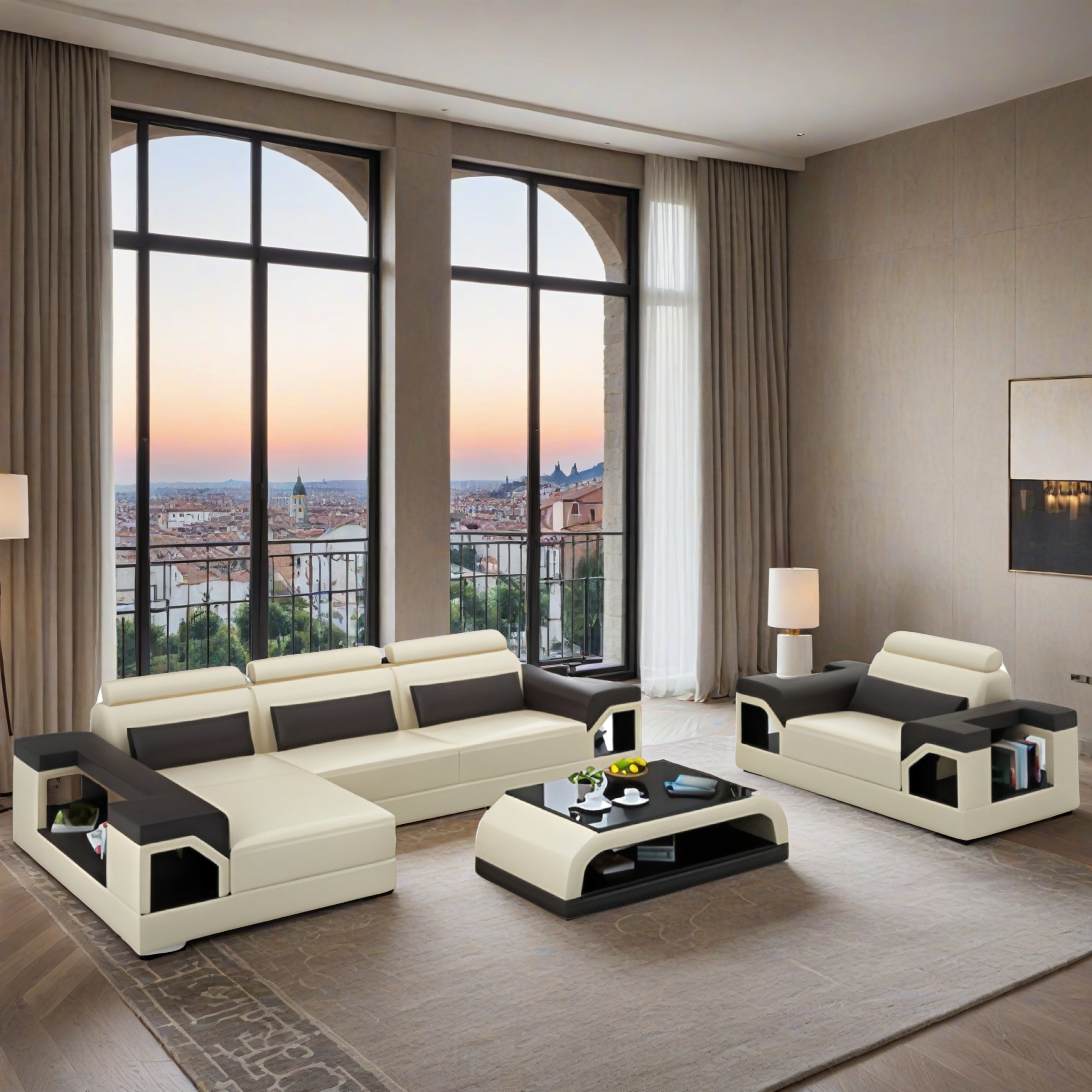  L-Form Sofa + Sessel Toulon