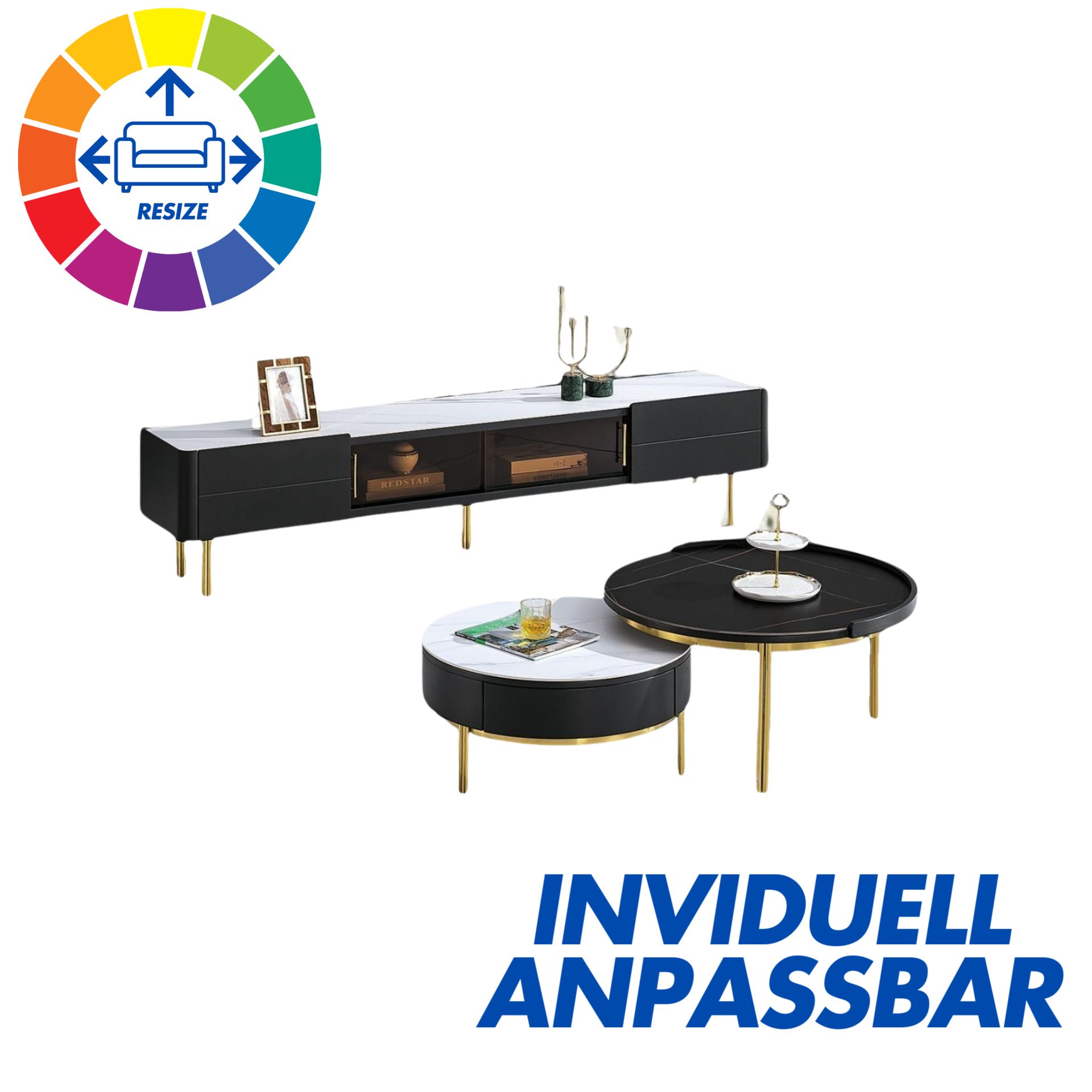Designer Couchtisch und TV Board Landsberg