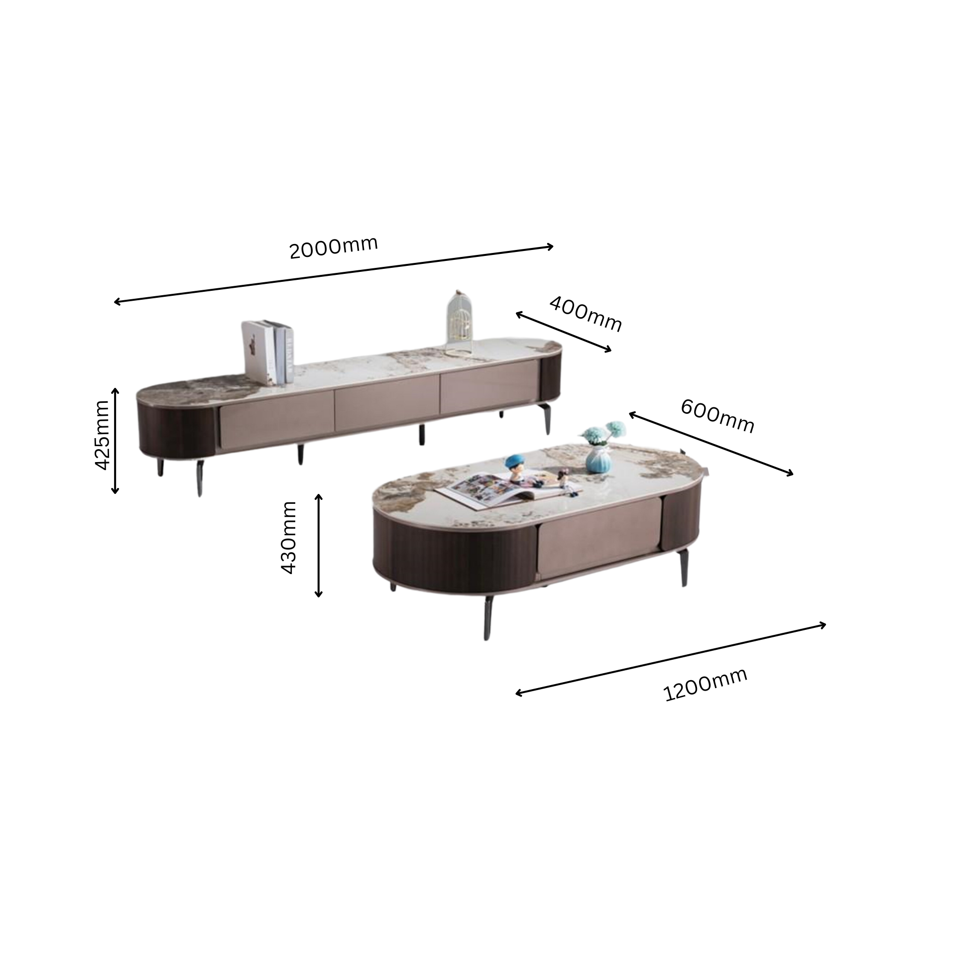 Designer Couchtisch und TV Board Hohe Börde
