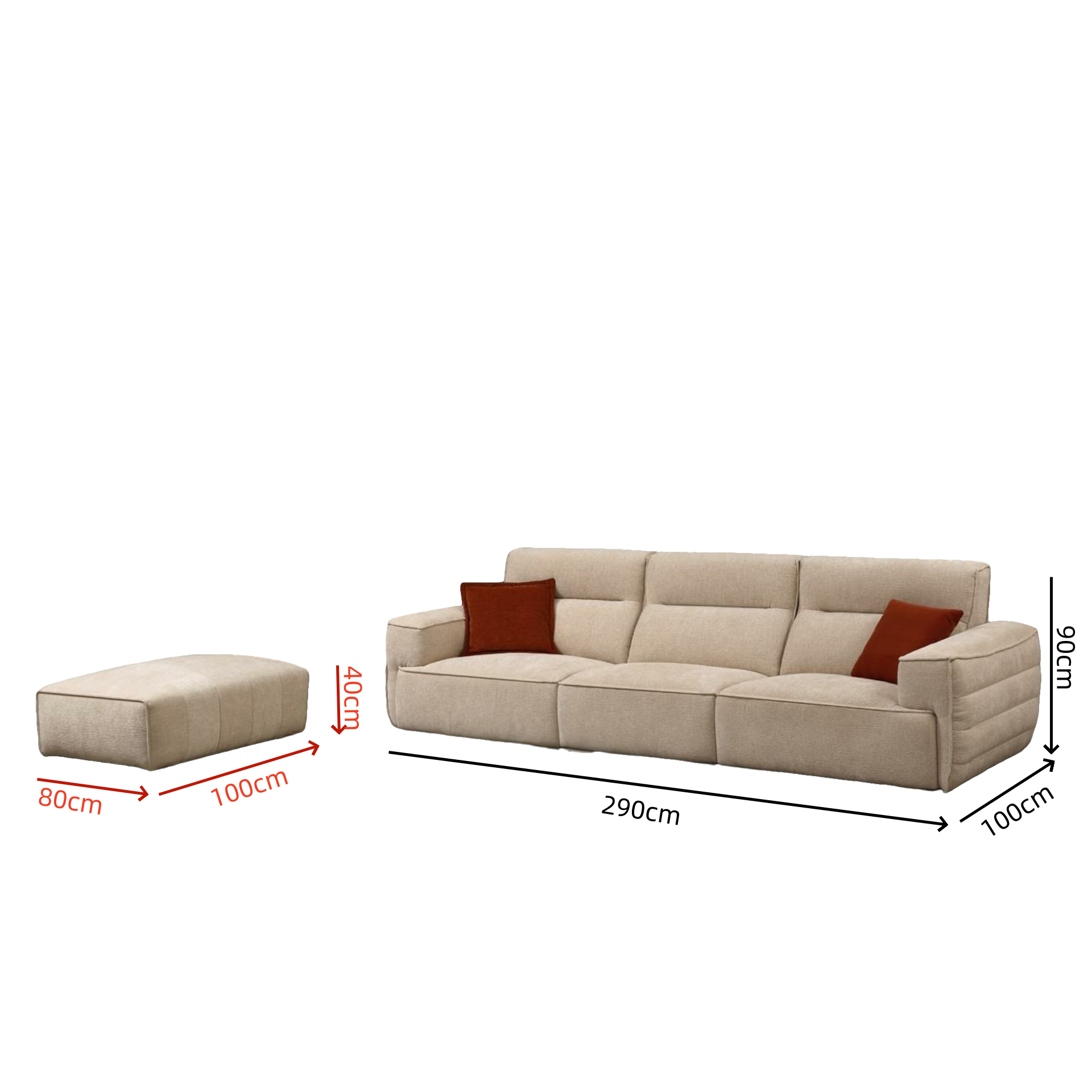 Sofa Elyeen + Hocker