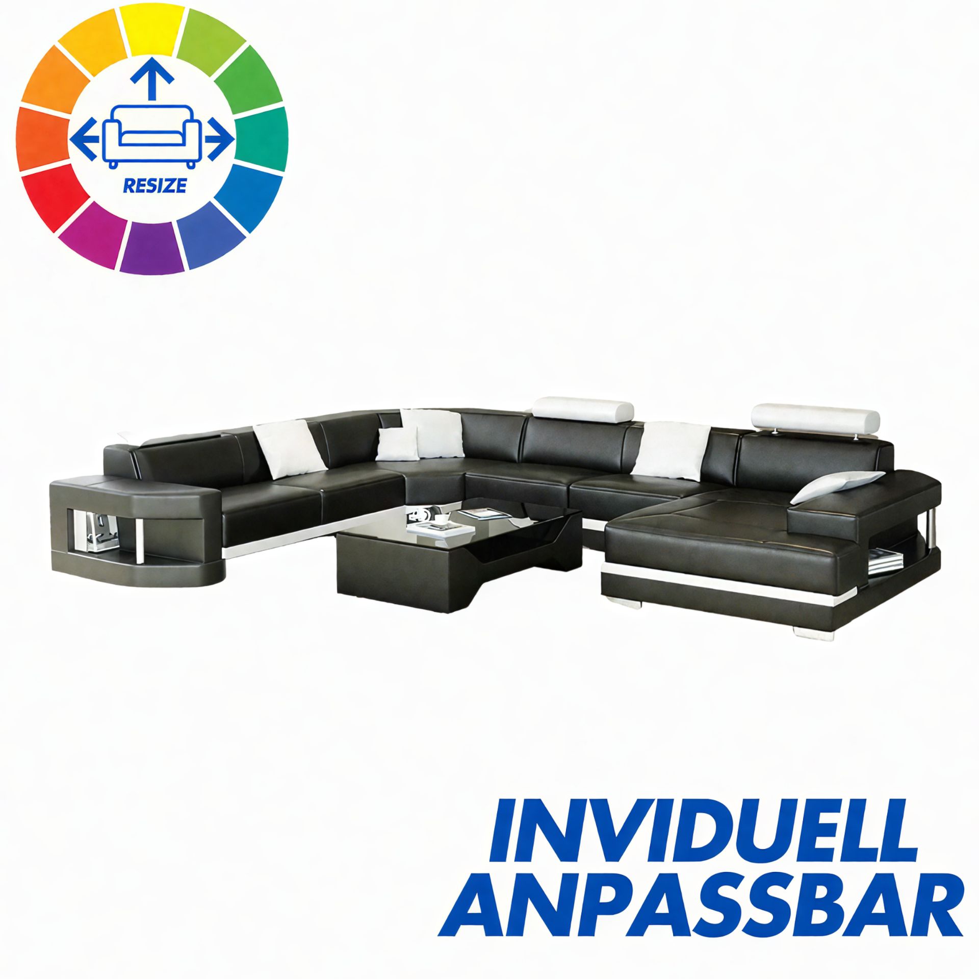 Sofa Zürich - Wohnlandschaft U-form