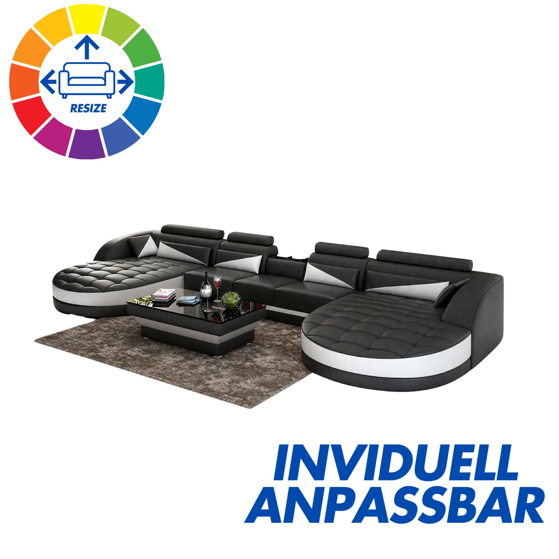 Sofa Bordeaux - Wohnlandschaft U-form